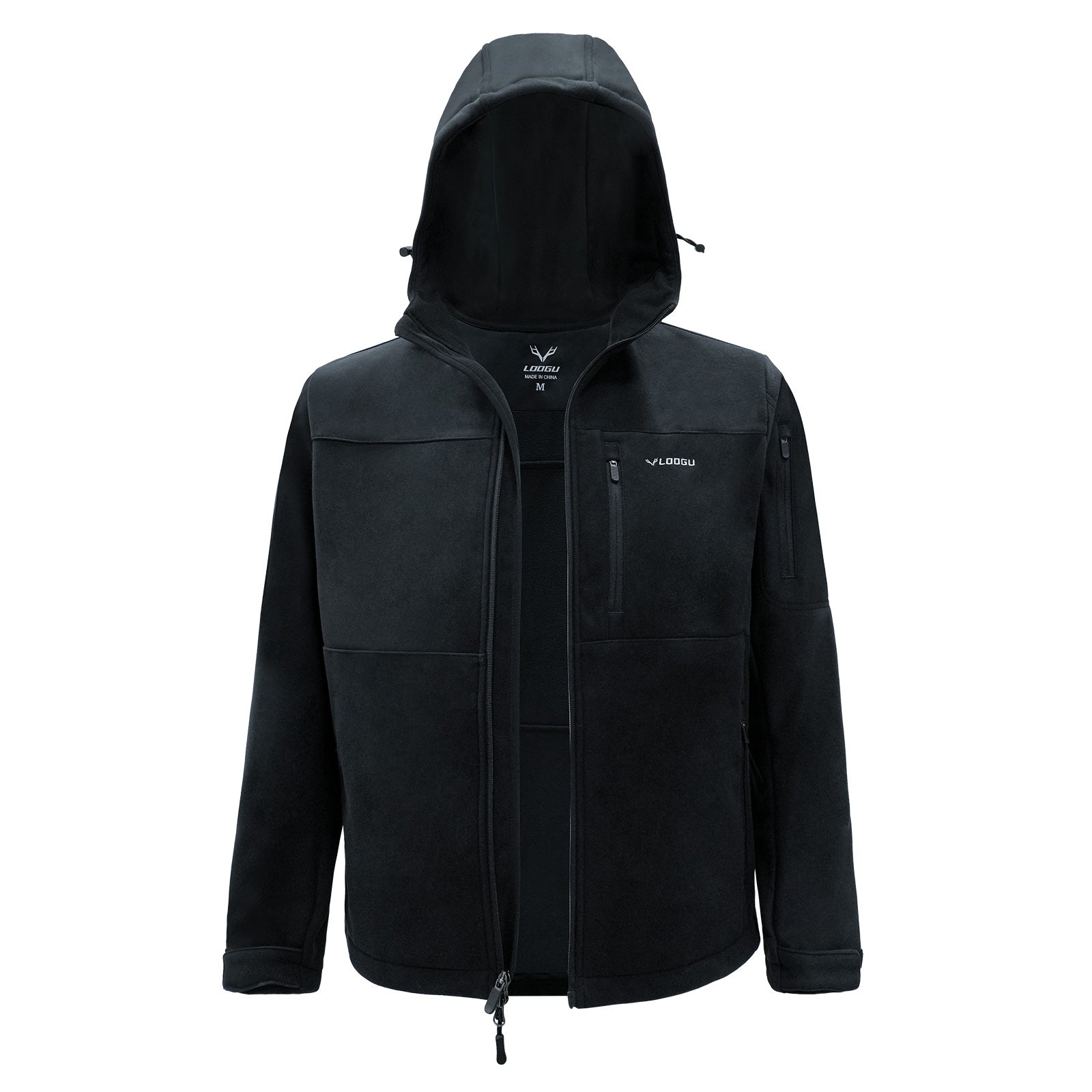 LOOGU Fleece Lining Hooded Casual Jacket M50-1