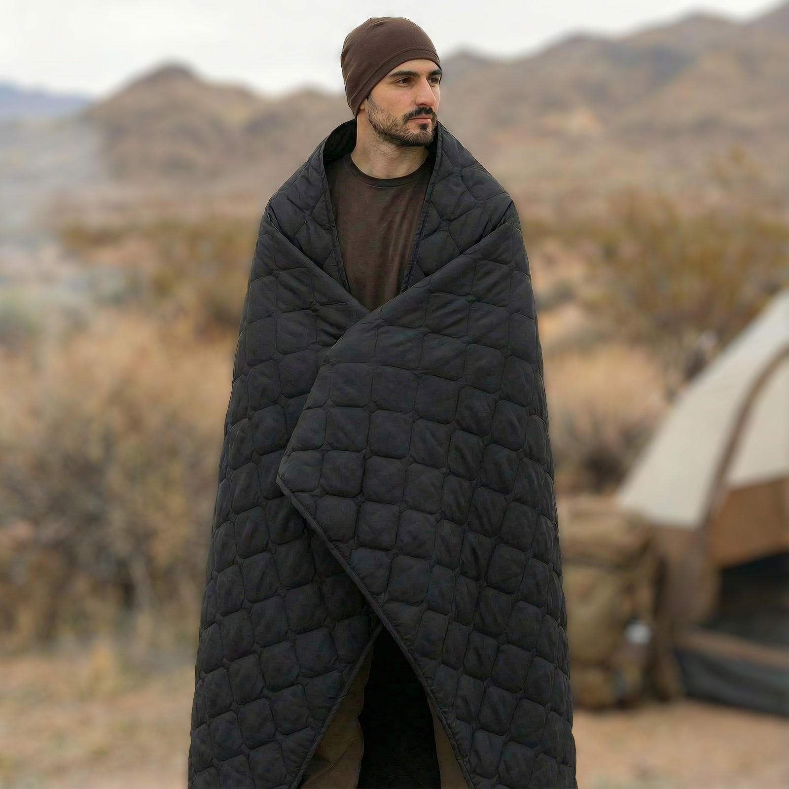 LOOGU – couverture camouflage Woobie imperméable, doublure de poncho pour le camping en plein air, la randonnée, la chasse, la survie, la randonnée, le pique-nique