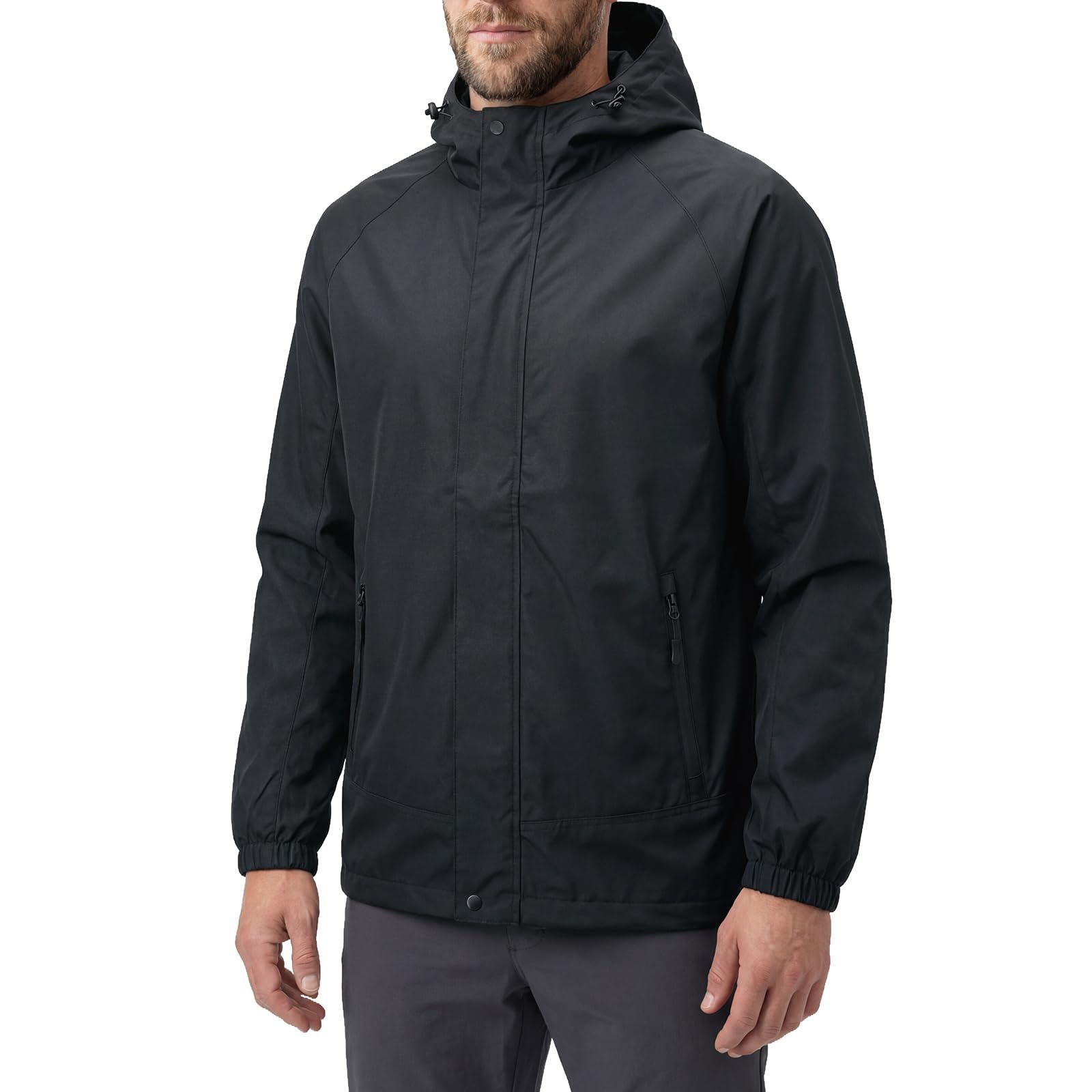 LOOGU Men’s Lightweight Waterproof Rain Shell Packable with Hood J10