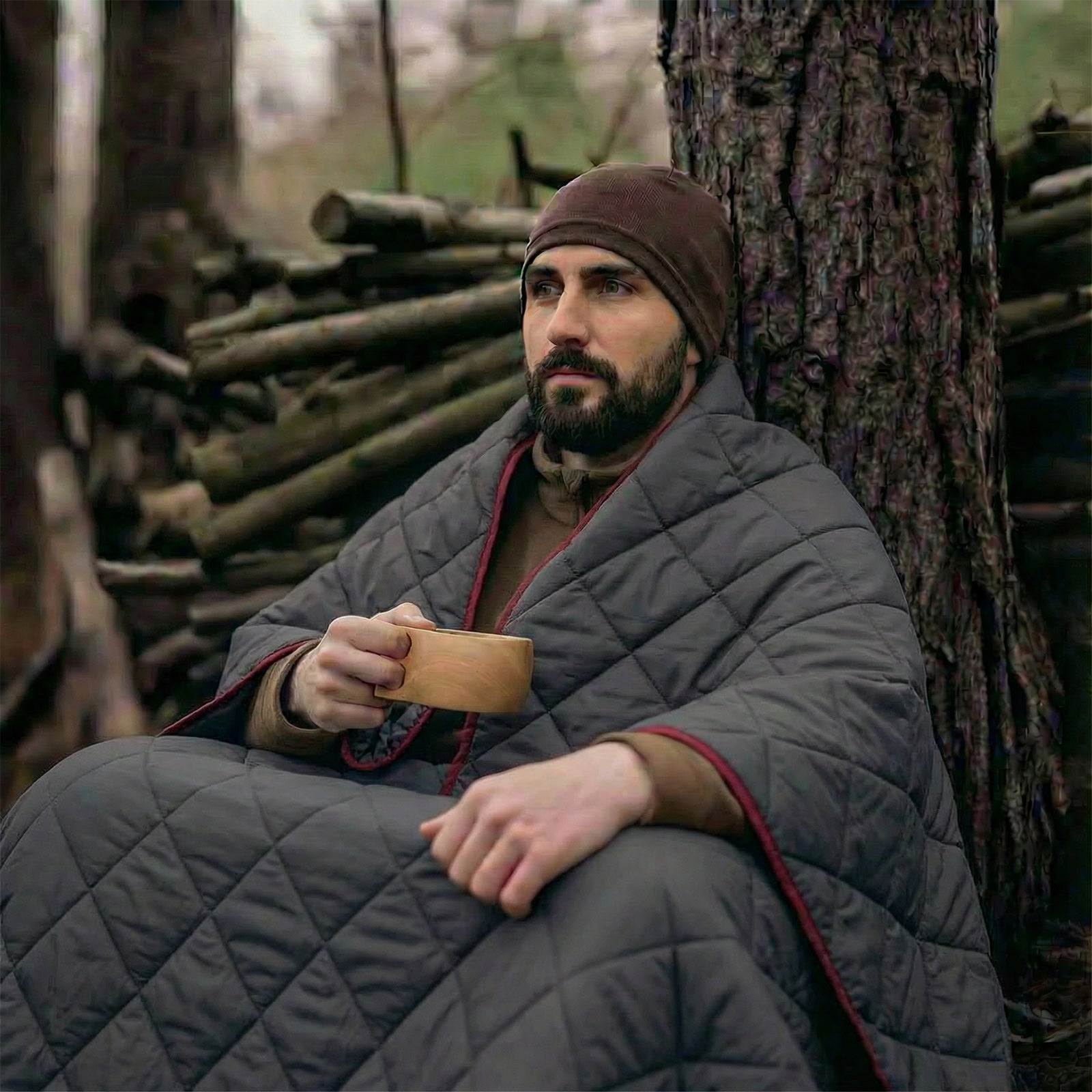 LOOGU – couverture camouflage Woobie imperméable, doublure de poncho pour le camping en plein air, la randonnée, la chasse, la survie, la randonnée, le pique-nique