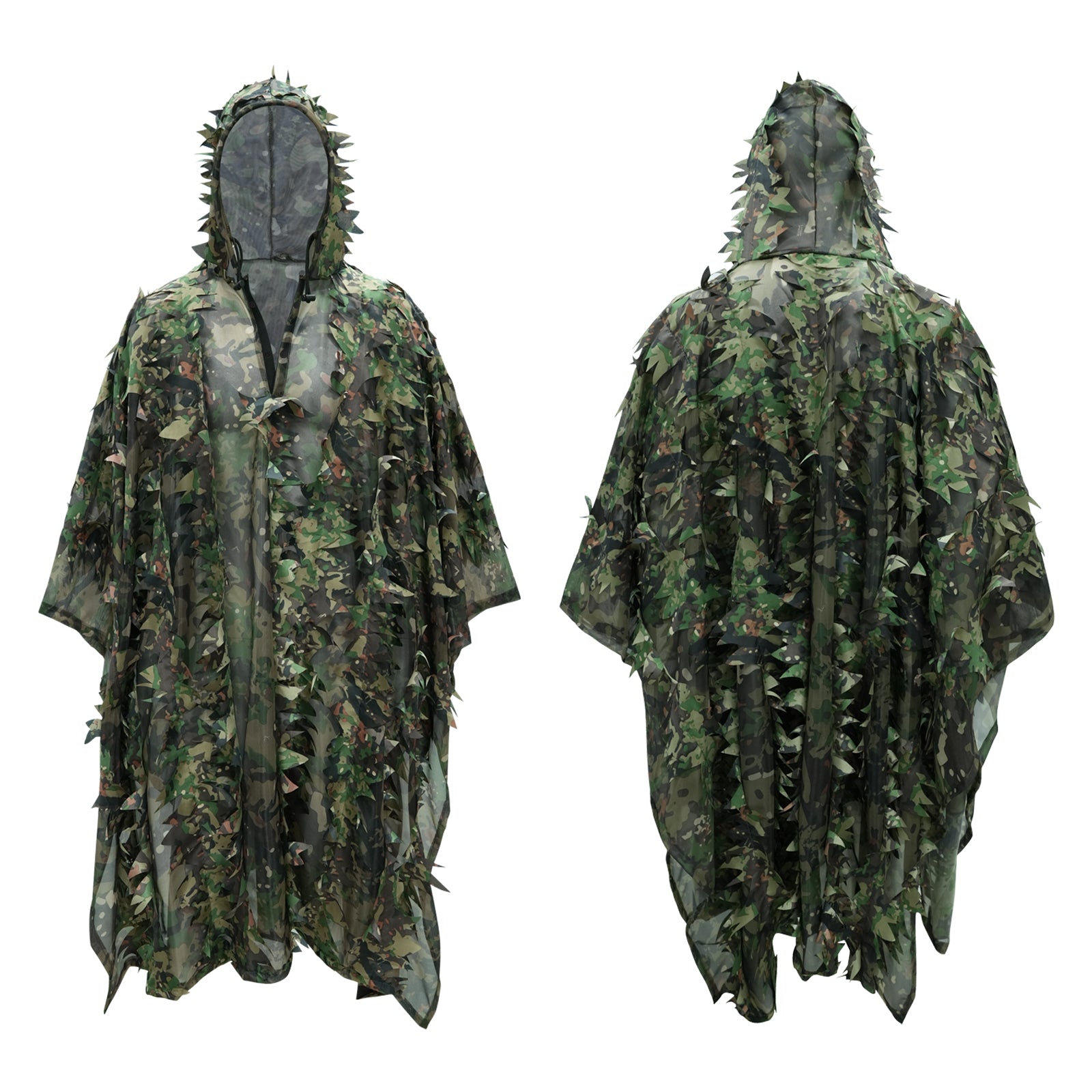 LOOGU Poncho Style Ghillie Suit 3D Leaf Spretta Camo