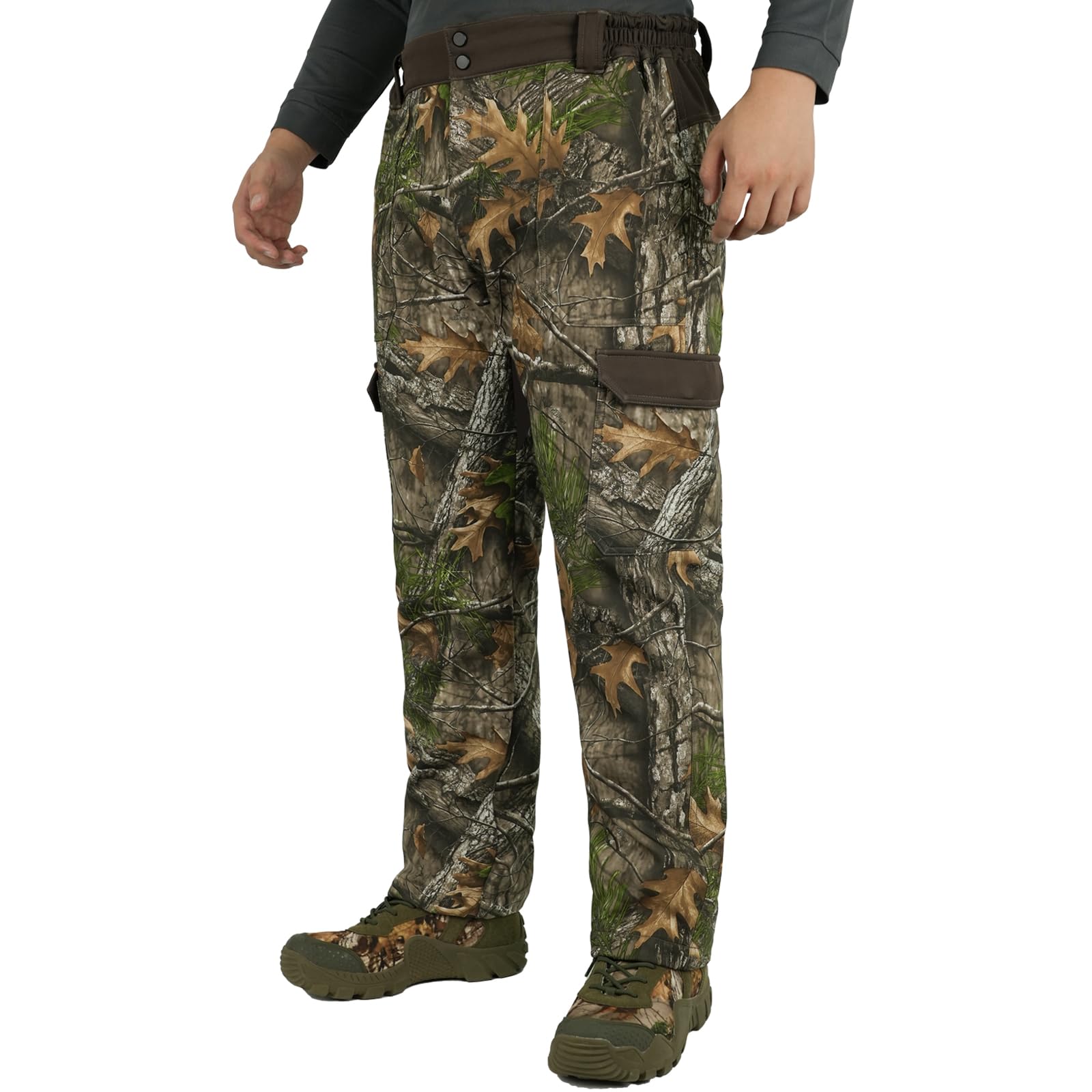 LOOGU Camo Hunting Fleece Insulation Pants 6 pocket Super Tree P20