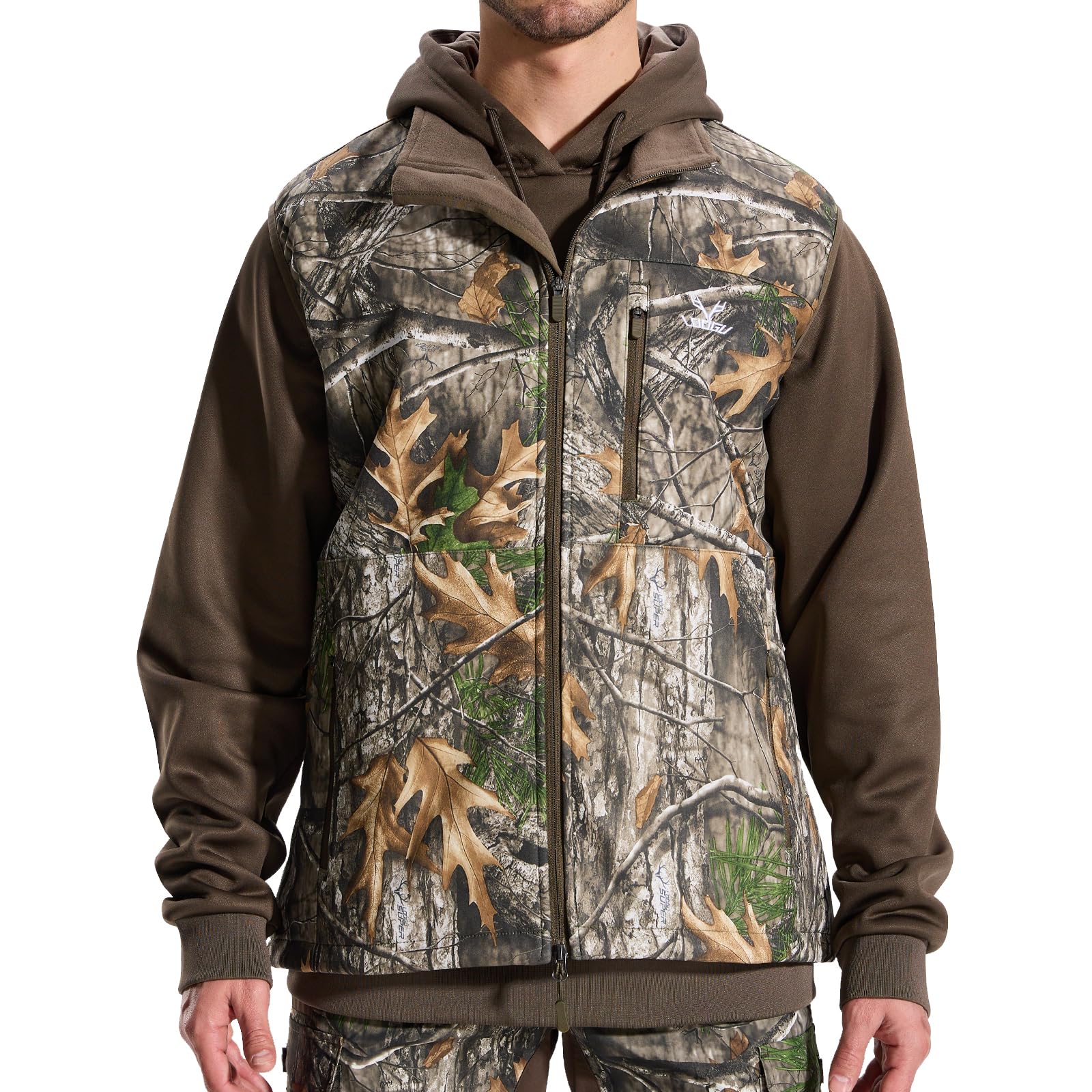 LOOGU Mens Camo Hunting Vest Super Tree Camo M10