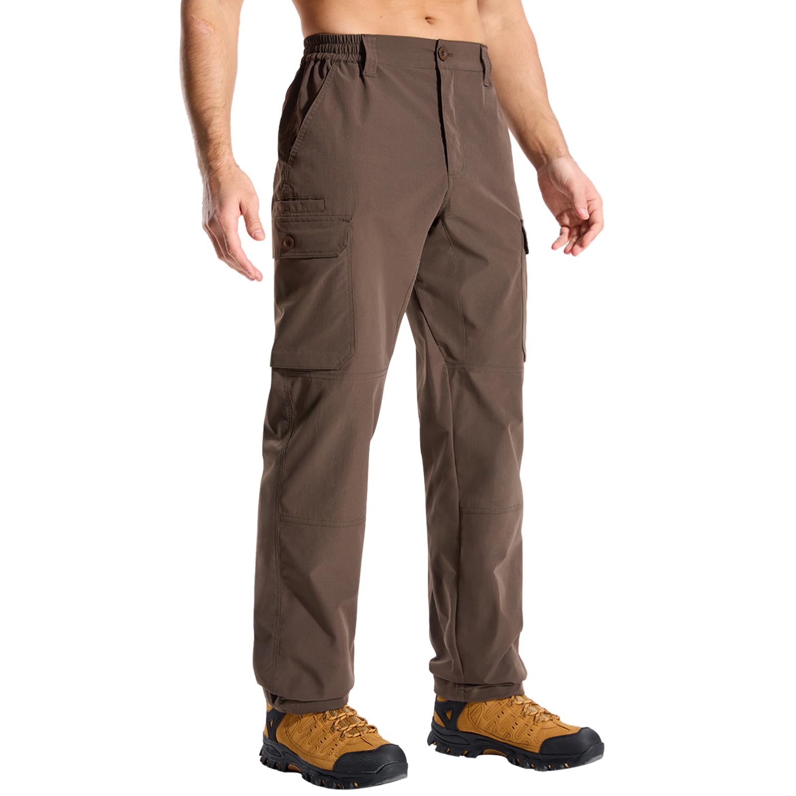 LOOGU Camo Hunting Pants 7 Pockets Dark Brown H30