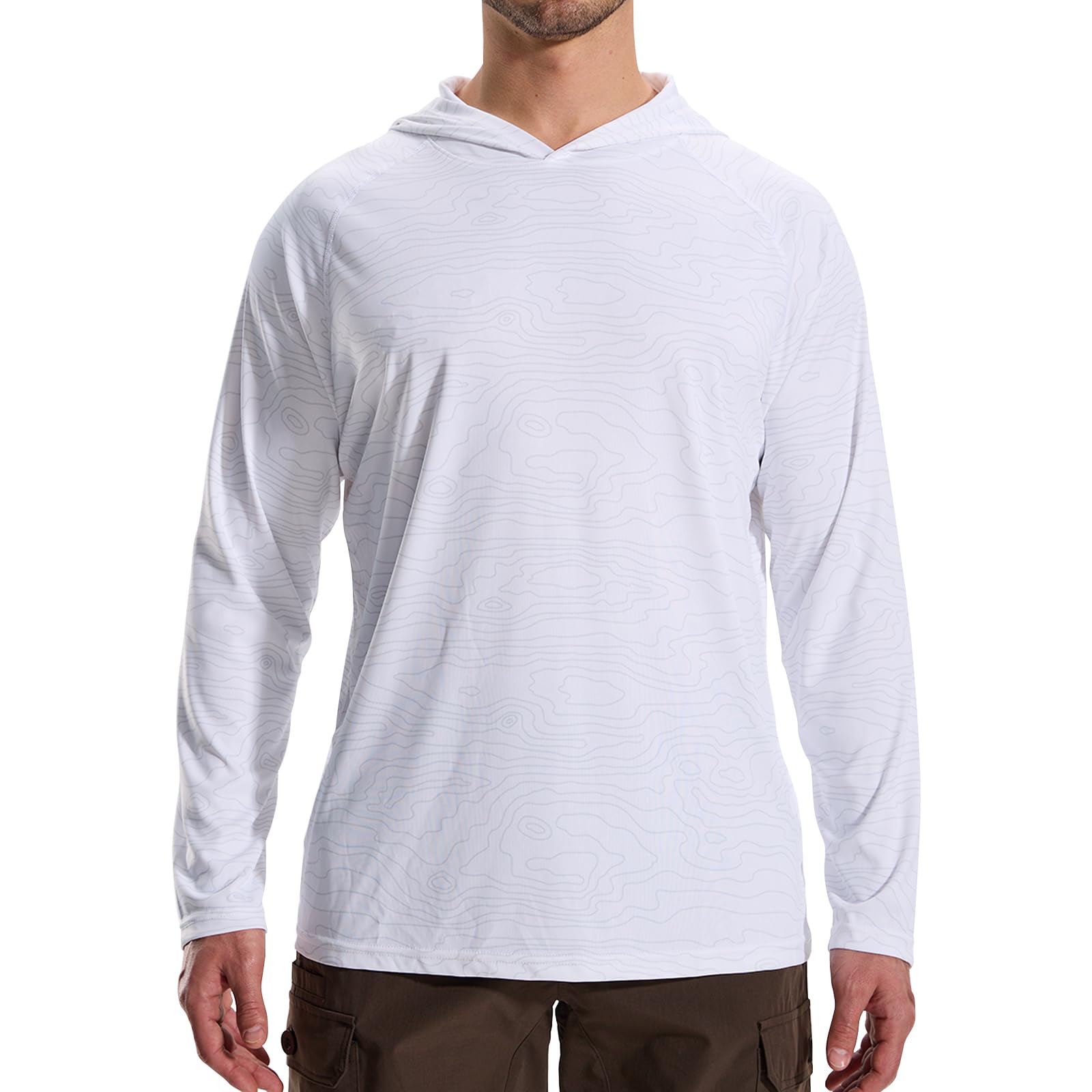 LOOGU Men’s Hoodie Long Sleeve Shirt White -W T70