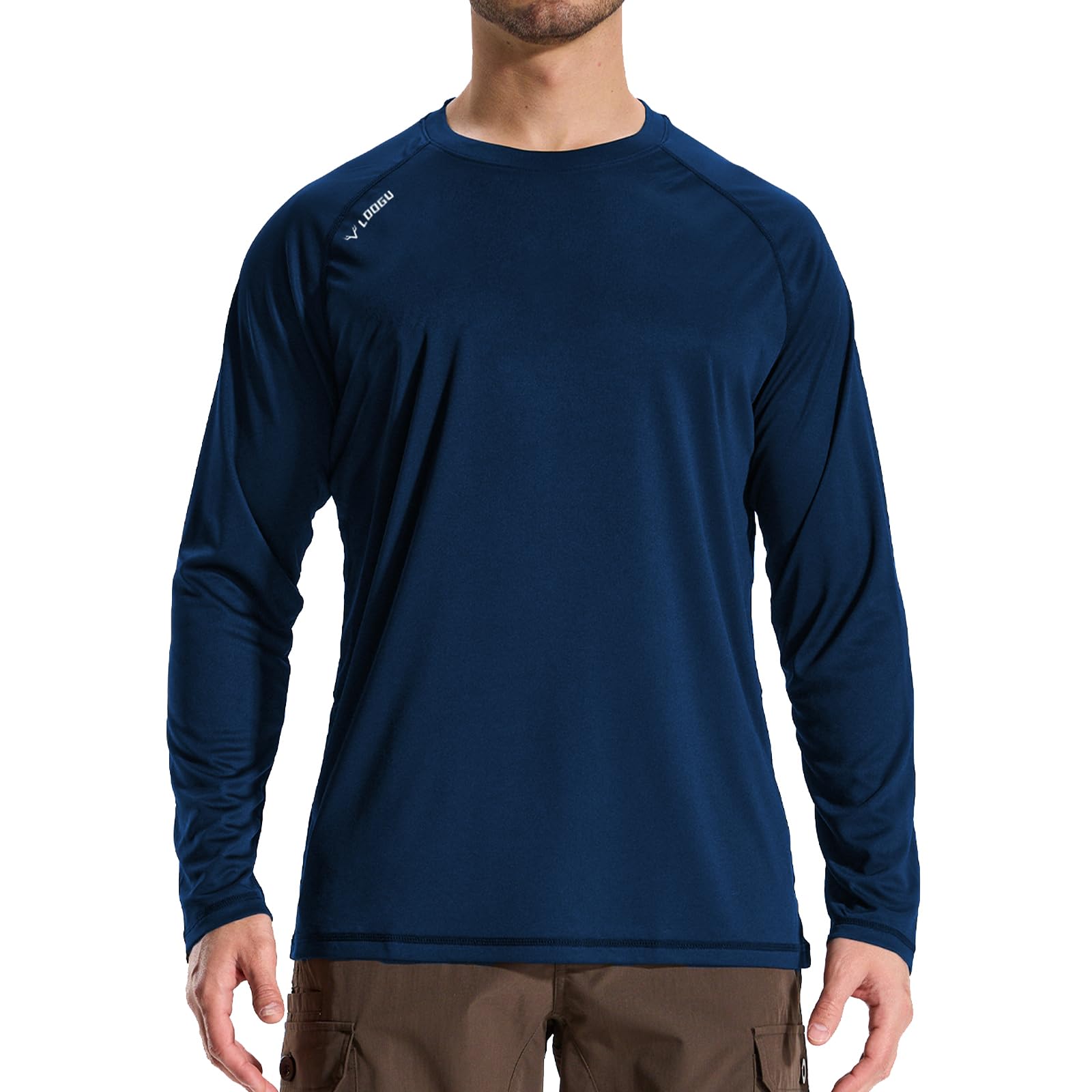 LOOGU Men’s Outdoor Long Sleeve Shirt Navy T30-LG