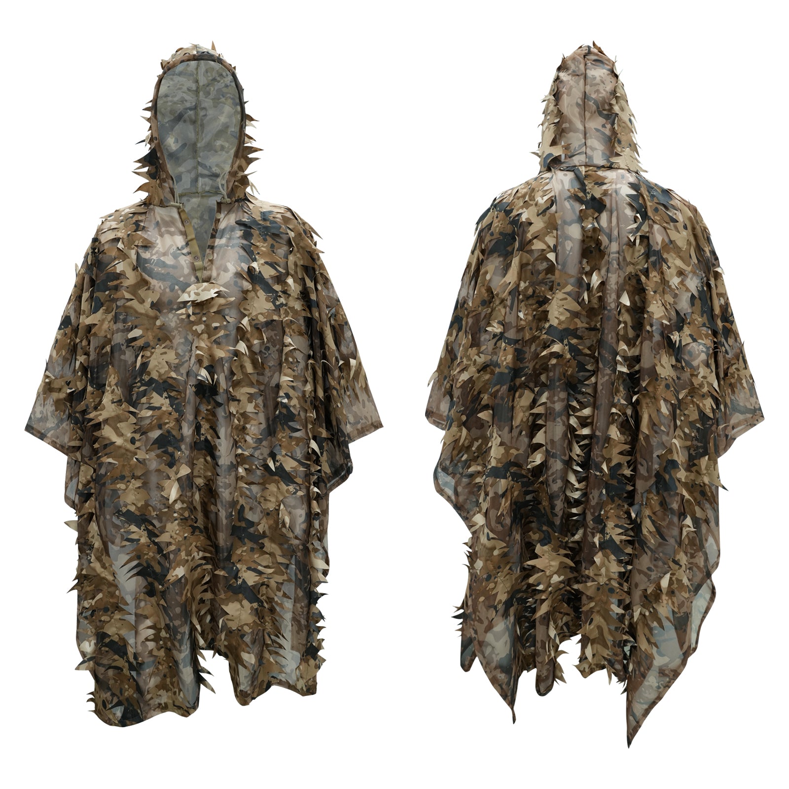 LOOGU Poncho Style Ghillie Suit 3D Leaf Spretta Camo