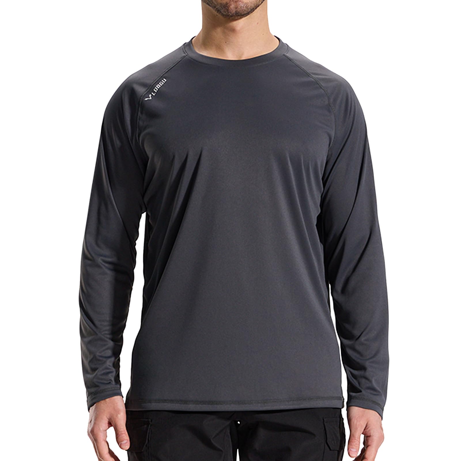 LOOGU Men’s Outdoor Long Sleeve Shirt Dark Grey T30-LG