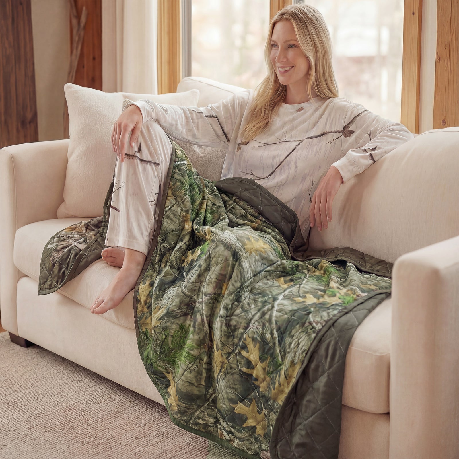 LOOGU Camo Blanket Waterproof Insulation Poncho Liner BL60