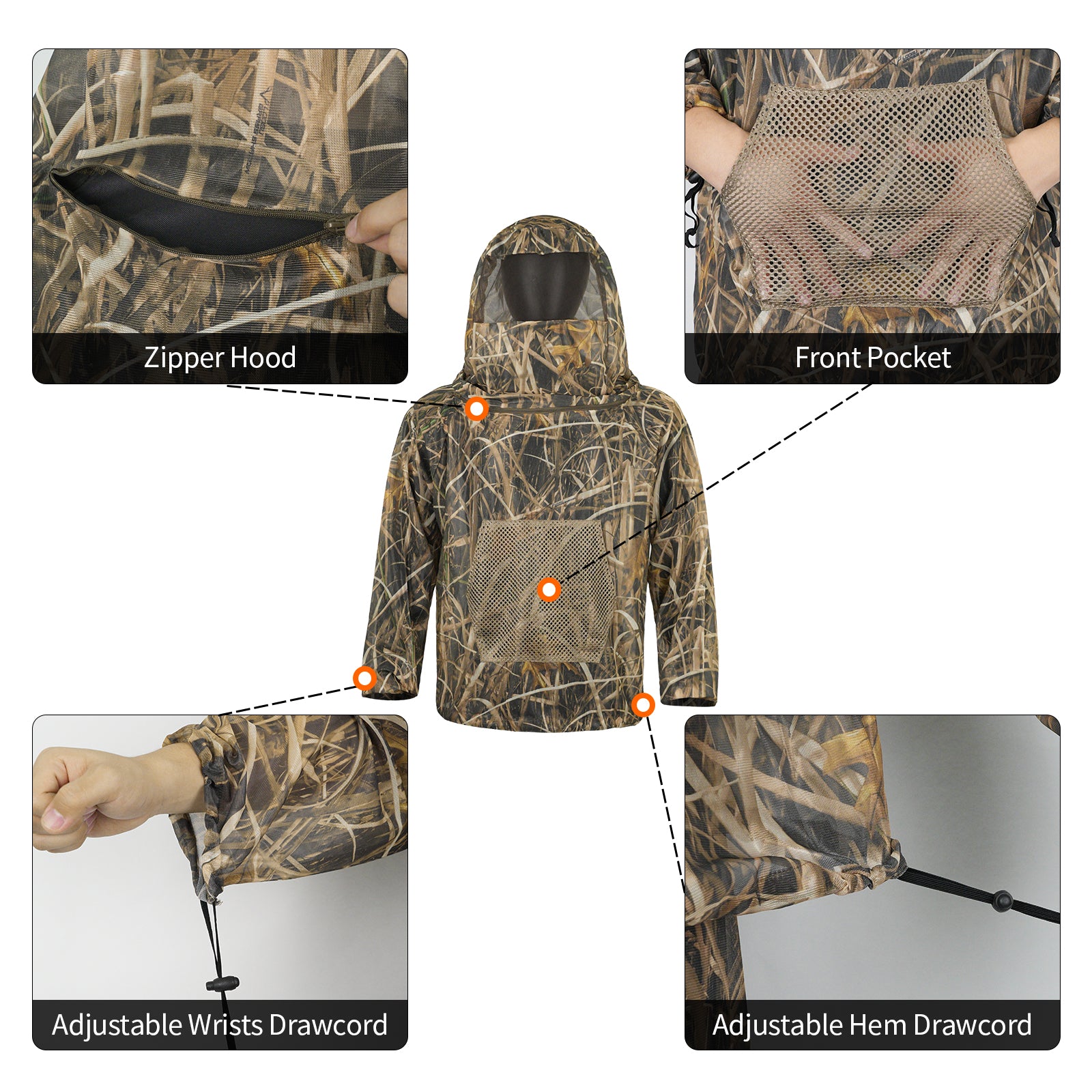 LOOGU Mosquito Suits-Grass Shadow Camo