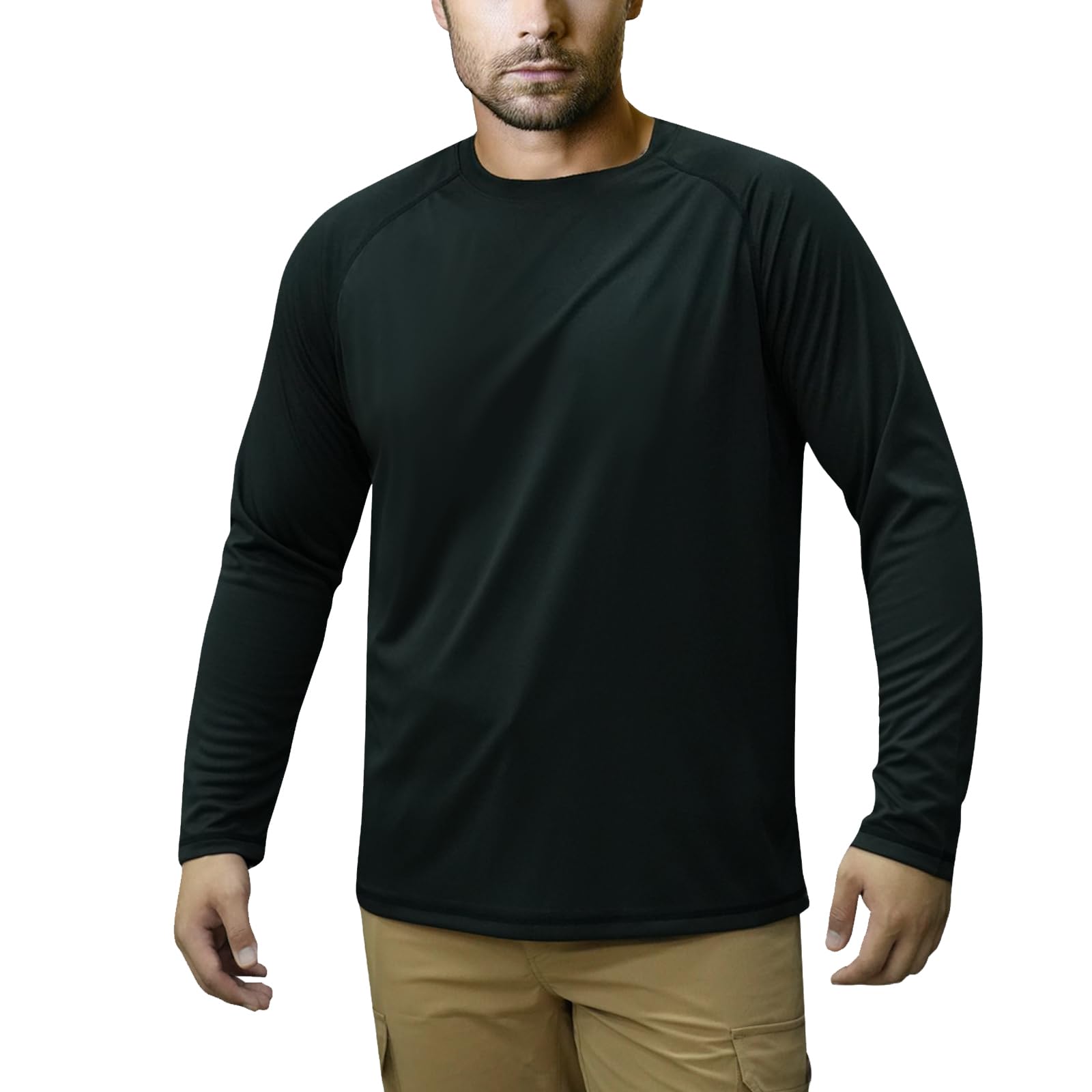 LOOGU Men’s Outdoor Long Sleeve Shirt Black T30