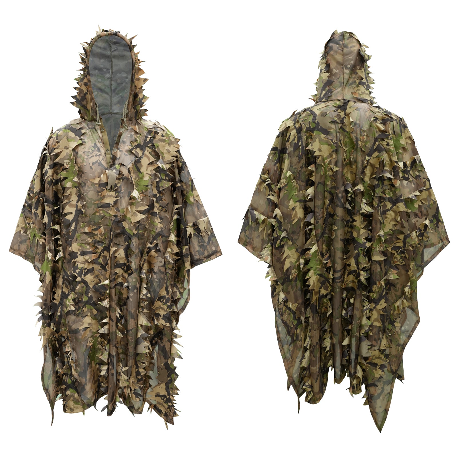 LOOGU Poncho Style Ghillie Suit 3D Leaf Spretta Camo