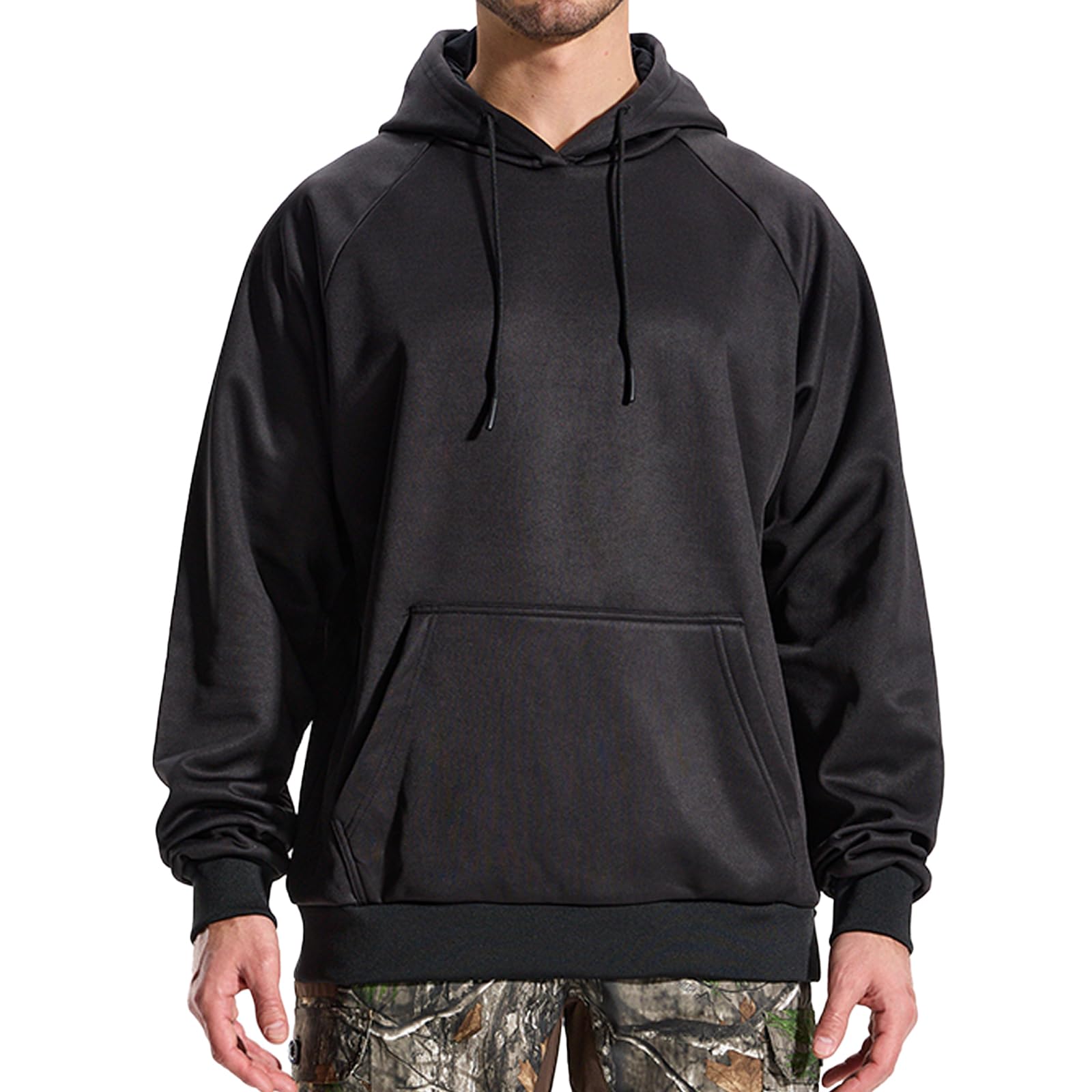LOOGU Hunting Fleece Zipper Hoodie-Black D60