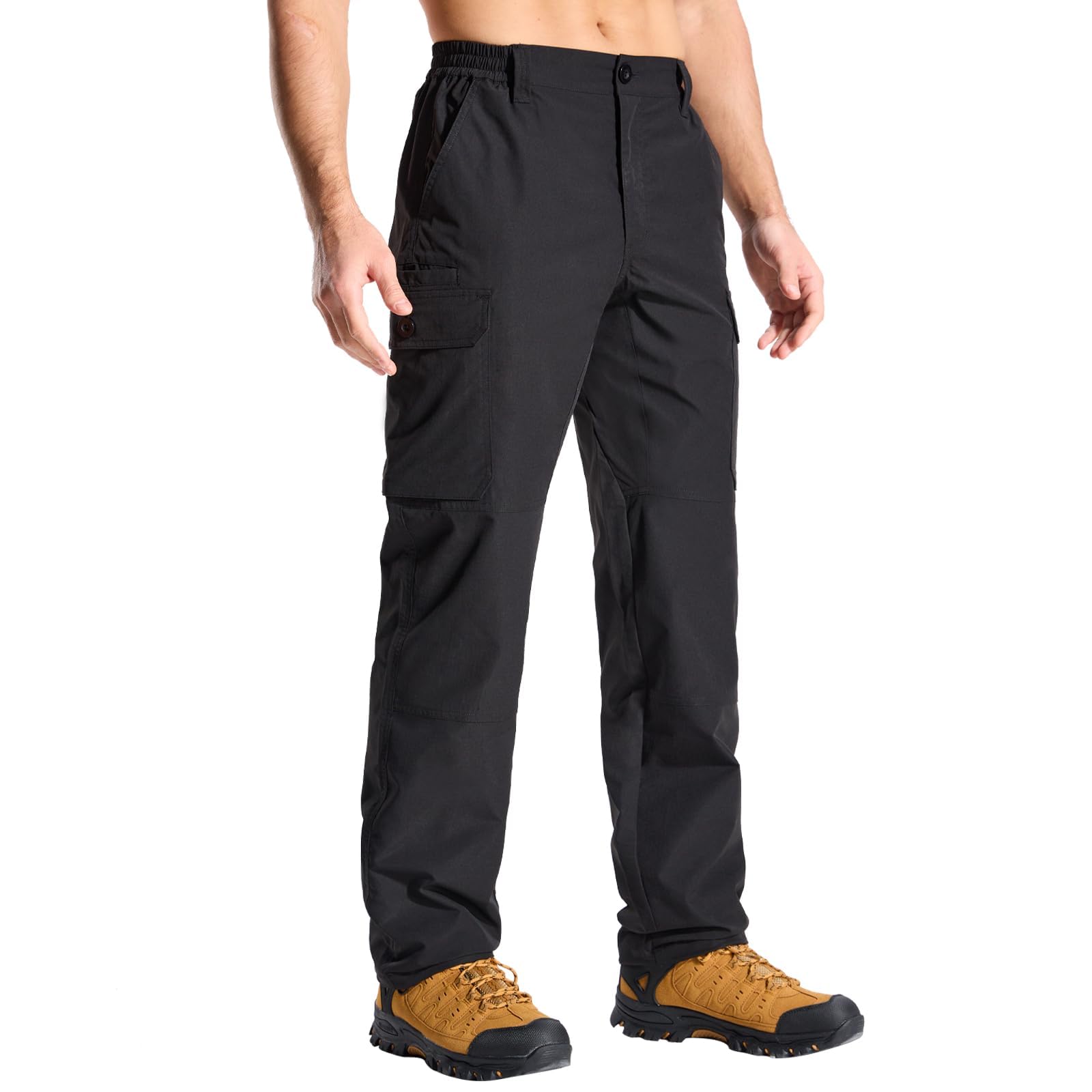 LOOGU Camo Hunting Pants 7 Pockets Black H30