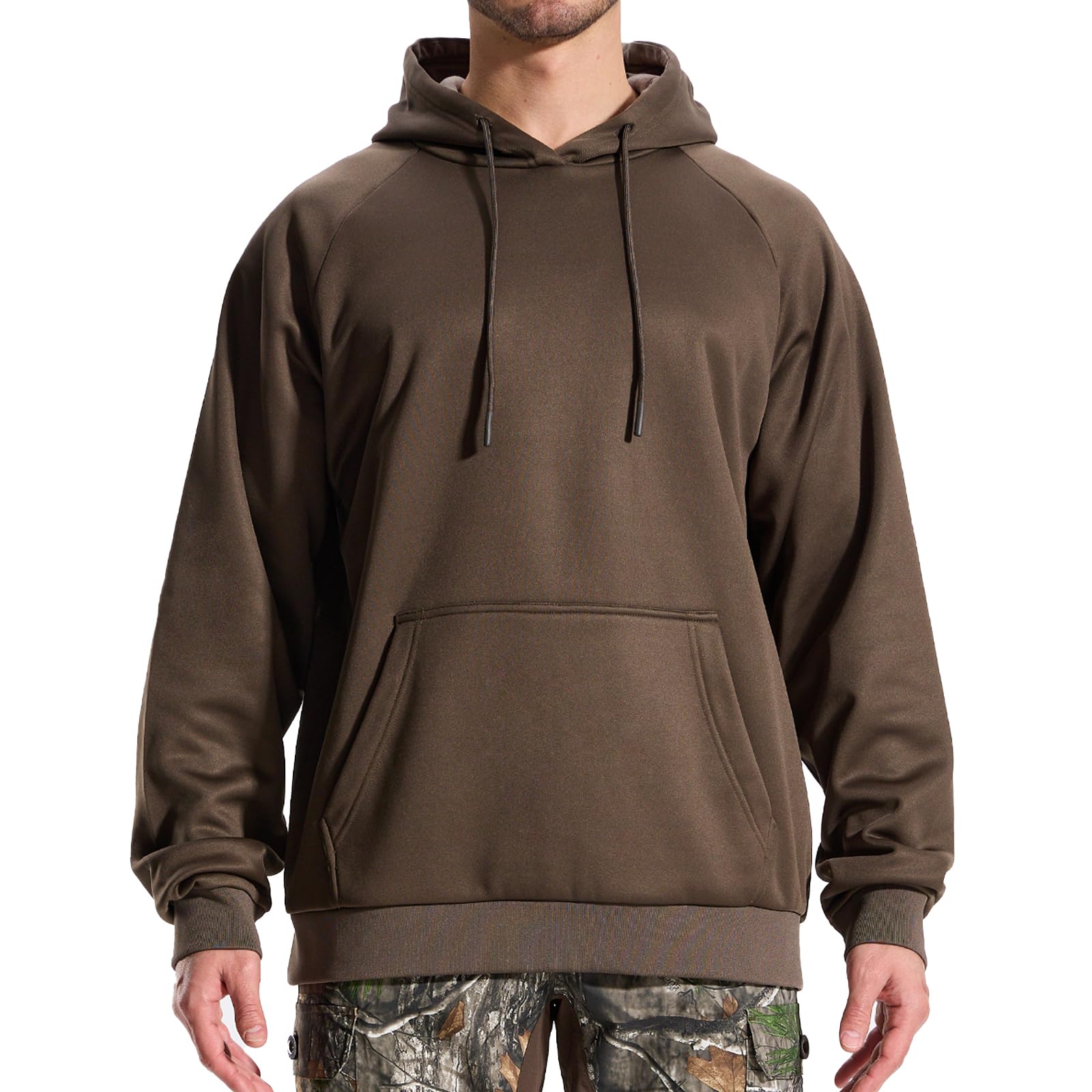 LOOGU Hunting Fleece Zipper Hoodie-Brown D60