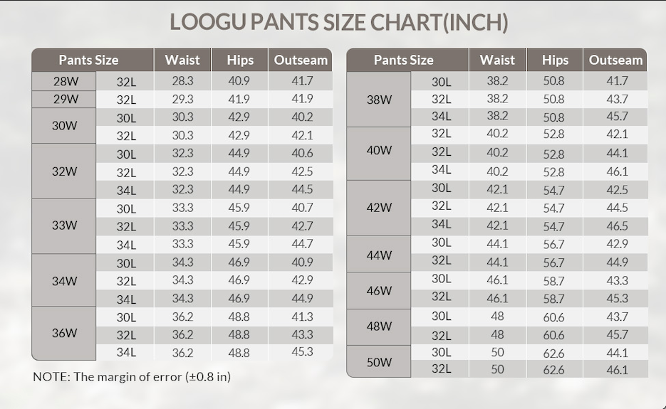 LOOGU Camo Hunting Pants 7 Pockets Grass Shadow H30