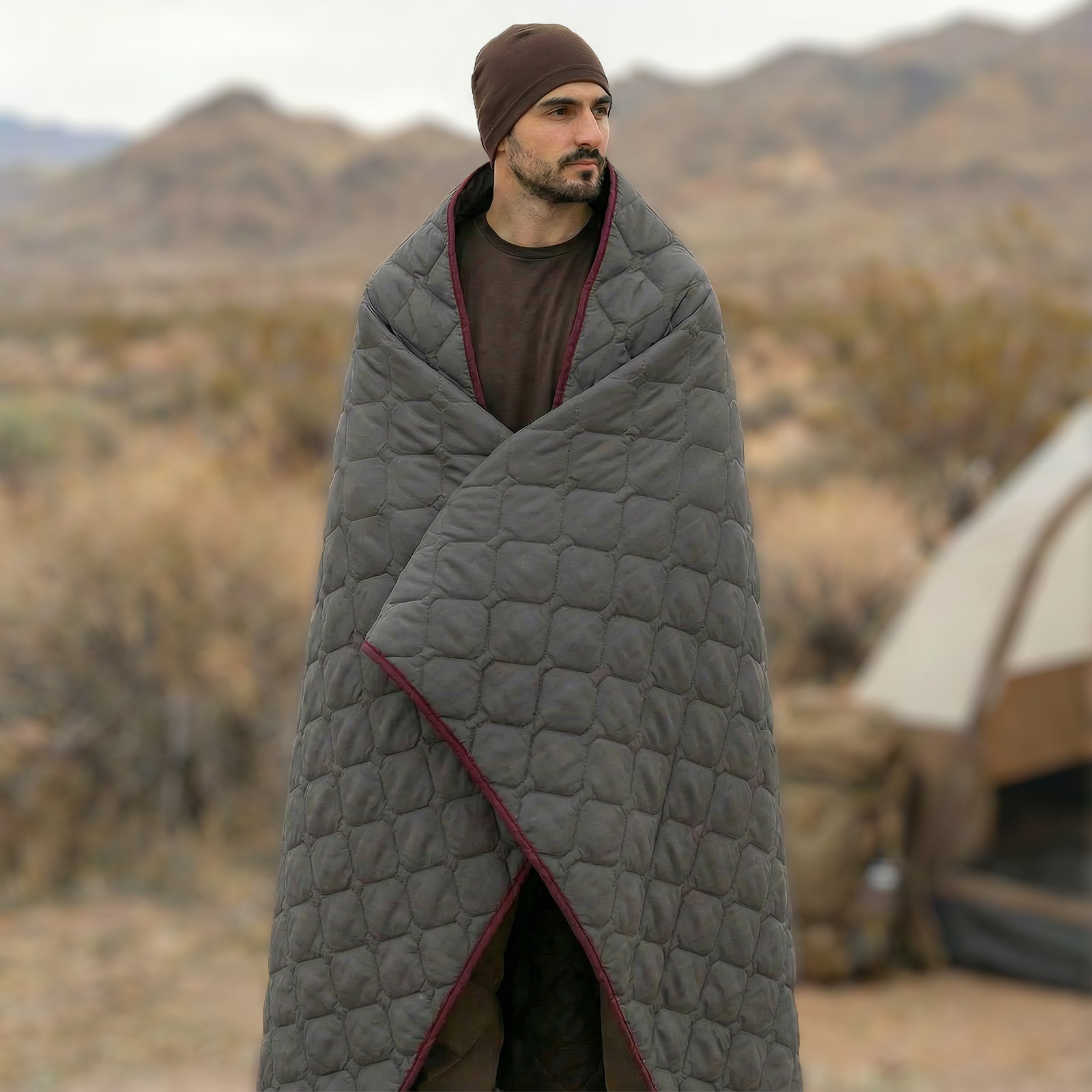 LOOGU – couverture camouflage Woobie imperméable, doublure de poncho pour le camping en plein air, la randonnée, la chasse, la survie, la randonnée, le pique-nique
