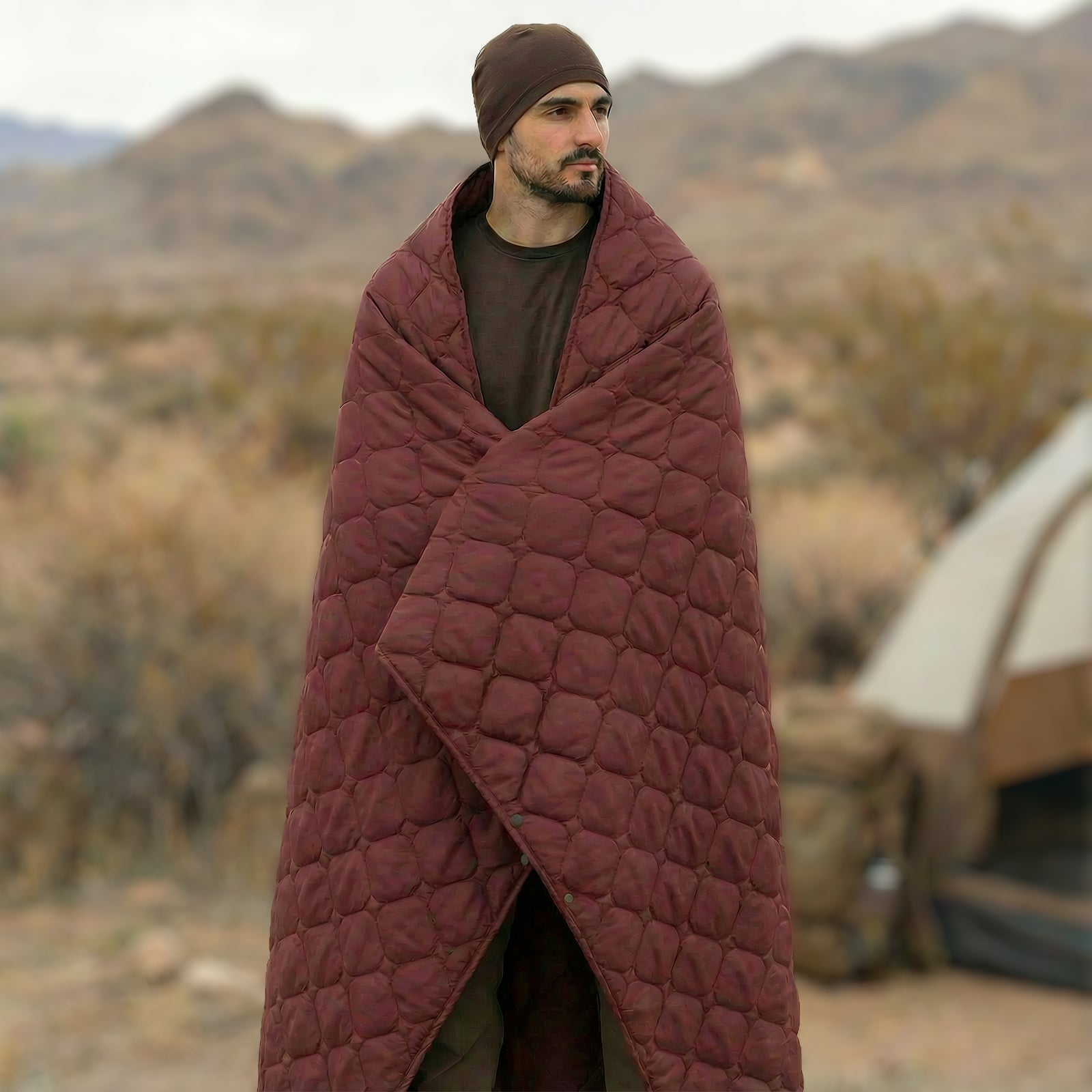 LOOGU – couverture camouflage Woobie imperméable, doublure de poncho pour le camping en plein air, la randonnée, la chasse, la survie, la randonnée, le pique-nique