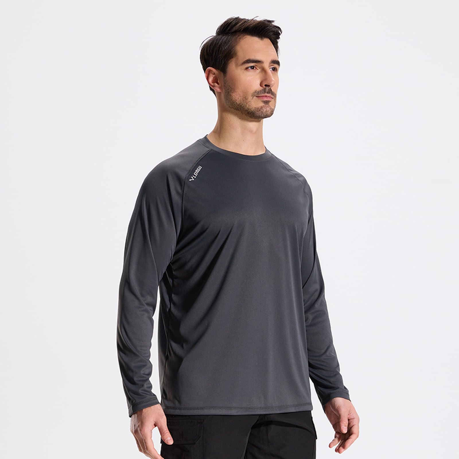 LOOGU Men’s Outdoor Long Sleeve Shirt Dark Grey T30-LG
