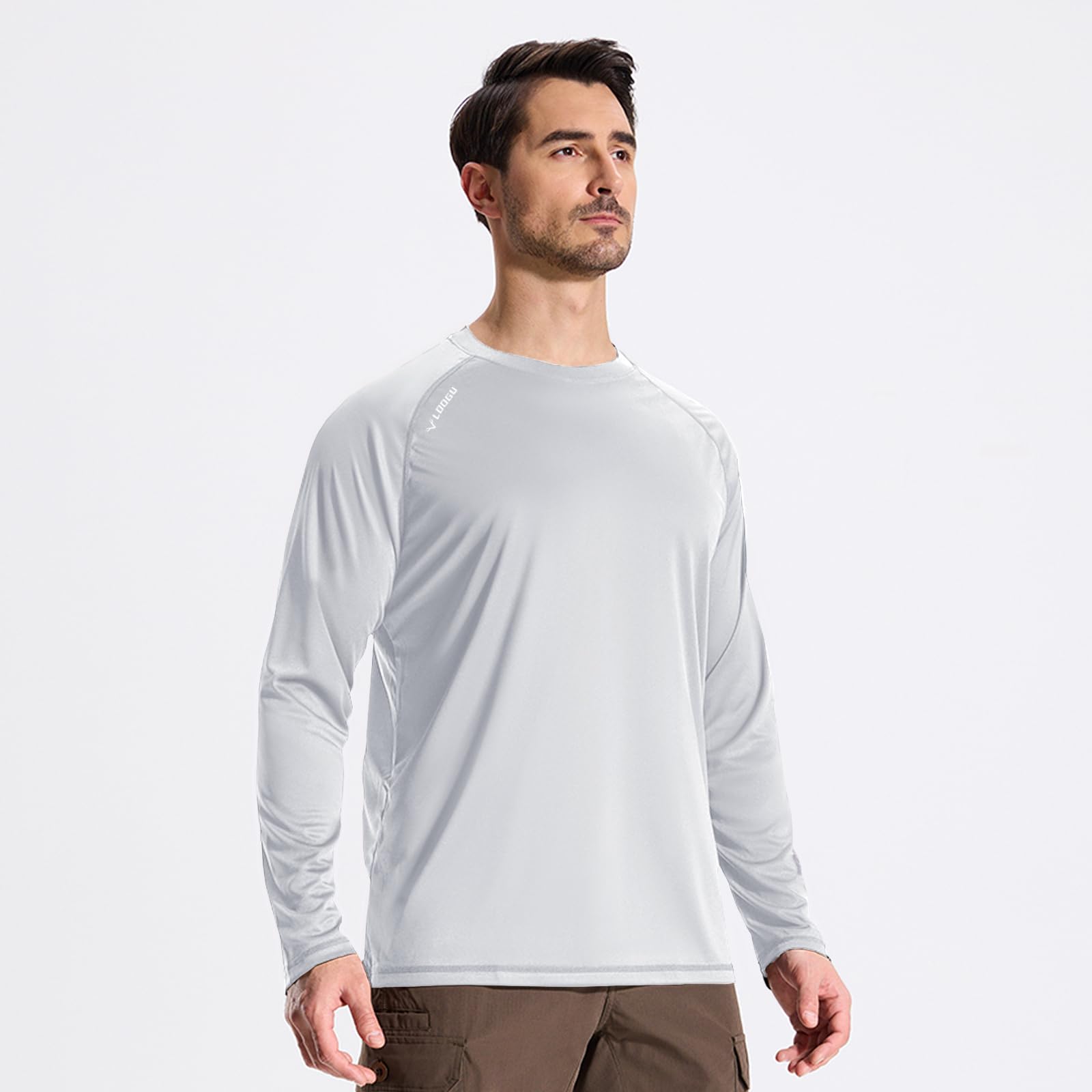 LOOGU Men’s Outdoor Long Sleeve Shirt Grey T30-LG