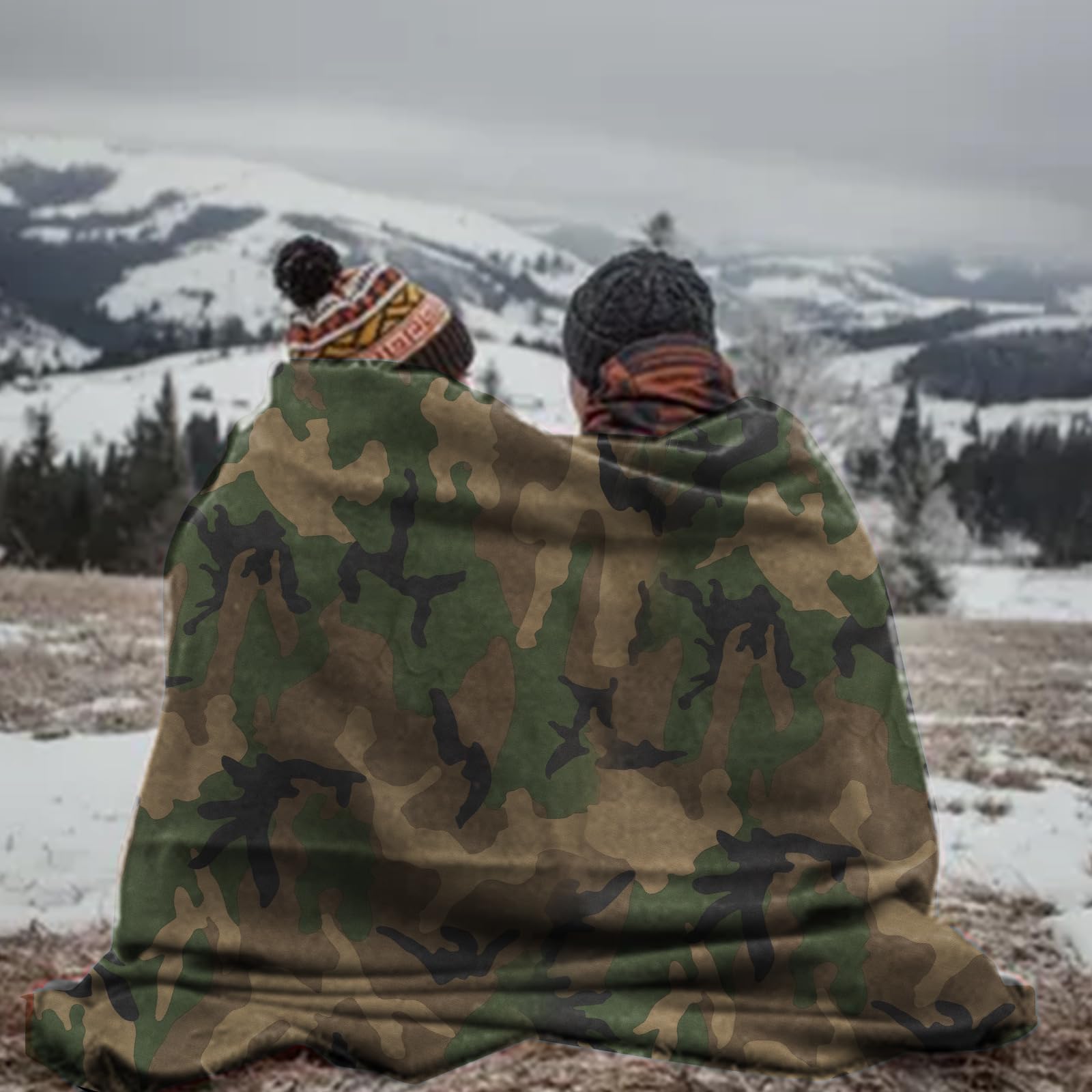LOOGU – couverture camouflage Woobie imperméable, doublure de poncho pour le camping en plein air, la randonnée, la chasse, la survie, la randonnée, le pique-nique