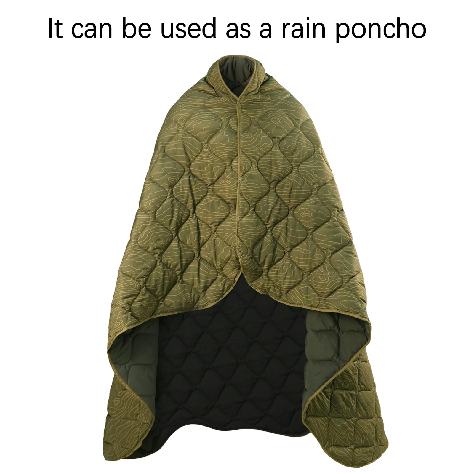 LOOGU – couverture camouflage Woobie imperméable, doublure de poncho pour le camping en plein air, la randonnée, la chasse, la survie, la randonnée, le pique-nique