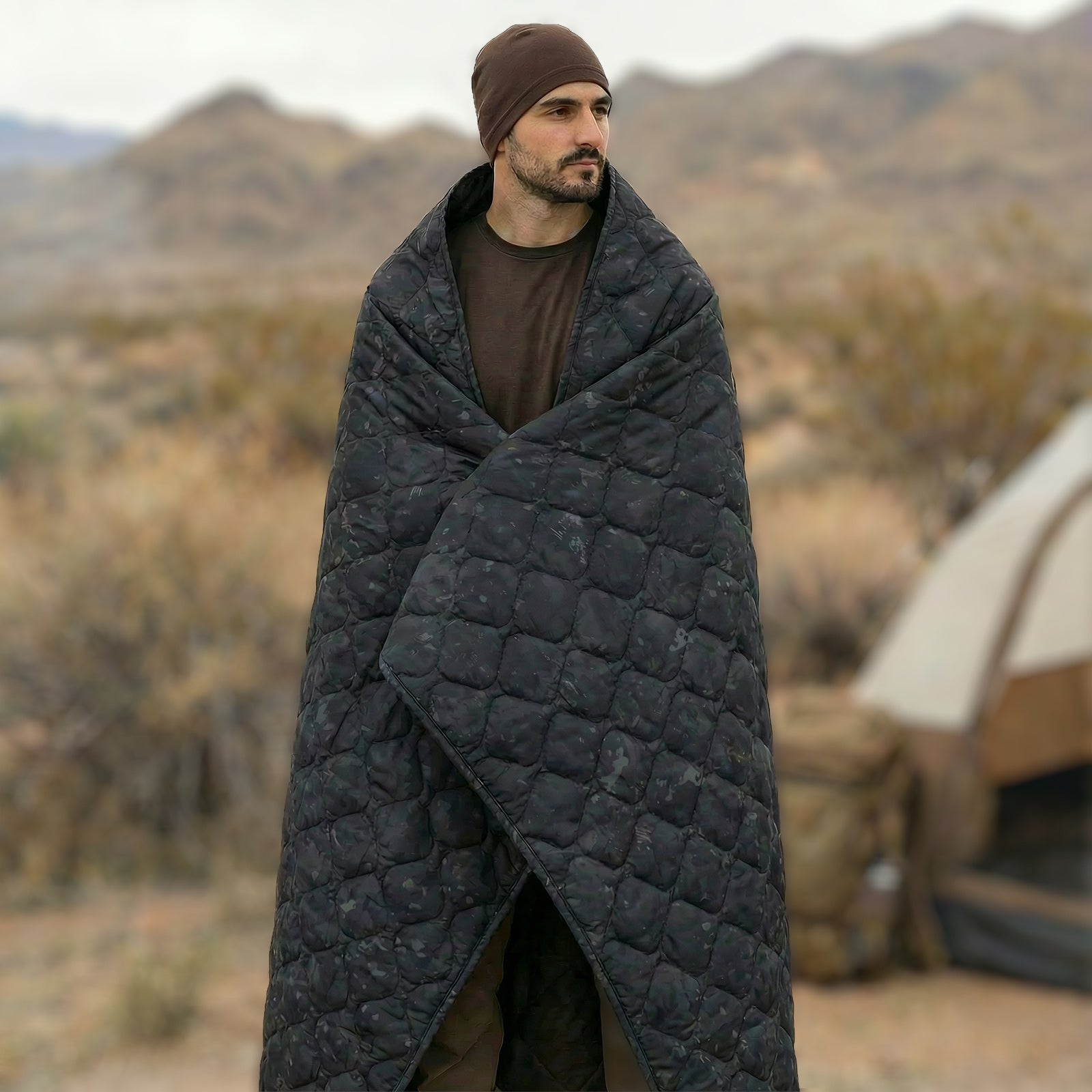 LOOGU – couverture camouflage Woobie imperméable, doublure de poncho pour le camping en plein air, la randonnée, la chasse, la survie, la randonnée, le pique-nique