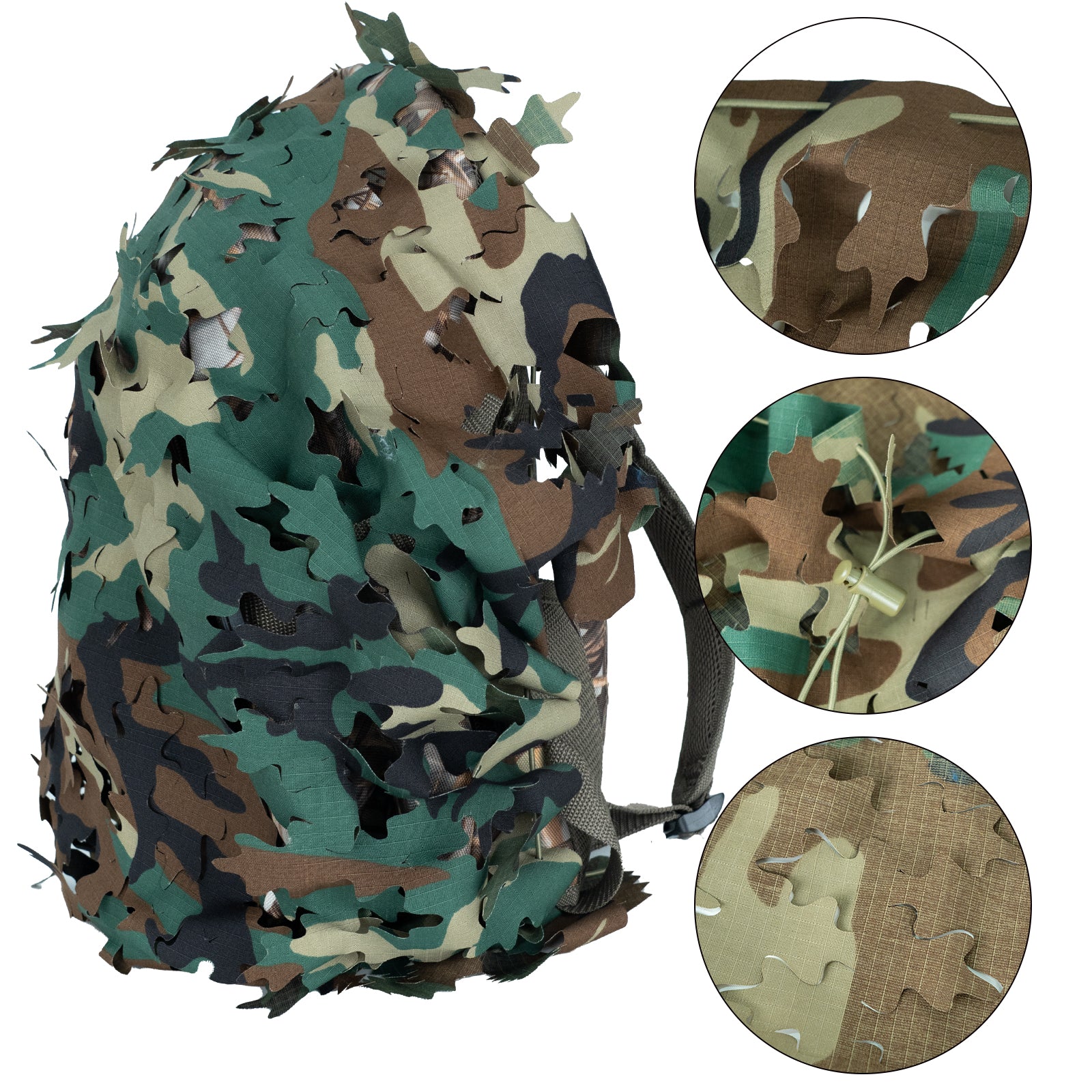 LOOGU Tactical Backpack Cover_Us 4 Color Woodland Oak Leaf