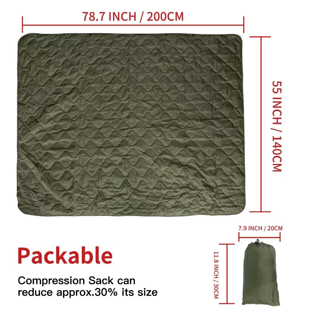 LOOGU – couverture camouflage Woobie imperméable, doublure de poncho pour le camping en plein air, la randonnée, la chasse, la survie, la randonnée, le pique-nique
