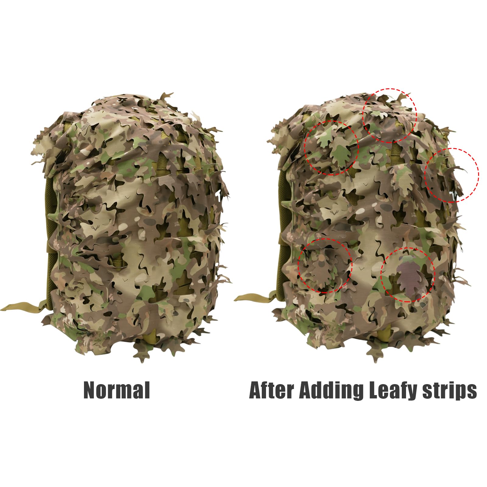 LOOGU Camo Tactical Backpack Cover Oak Leaf