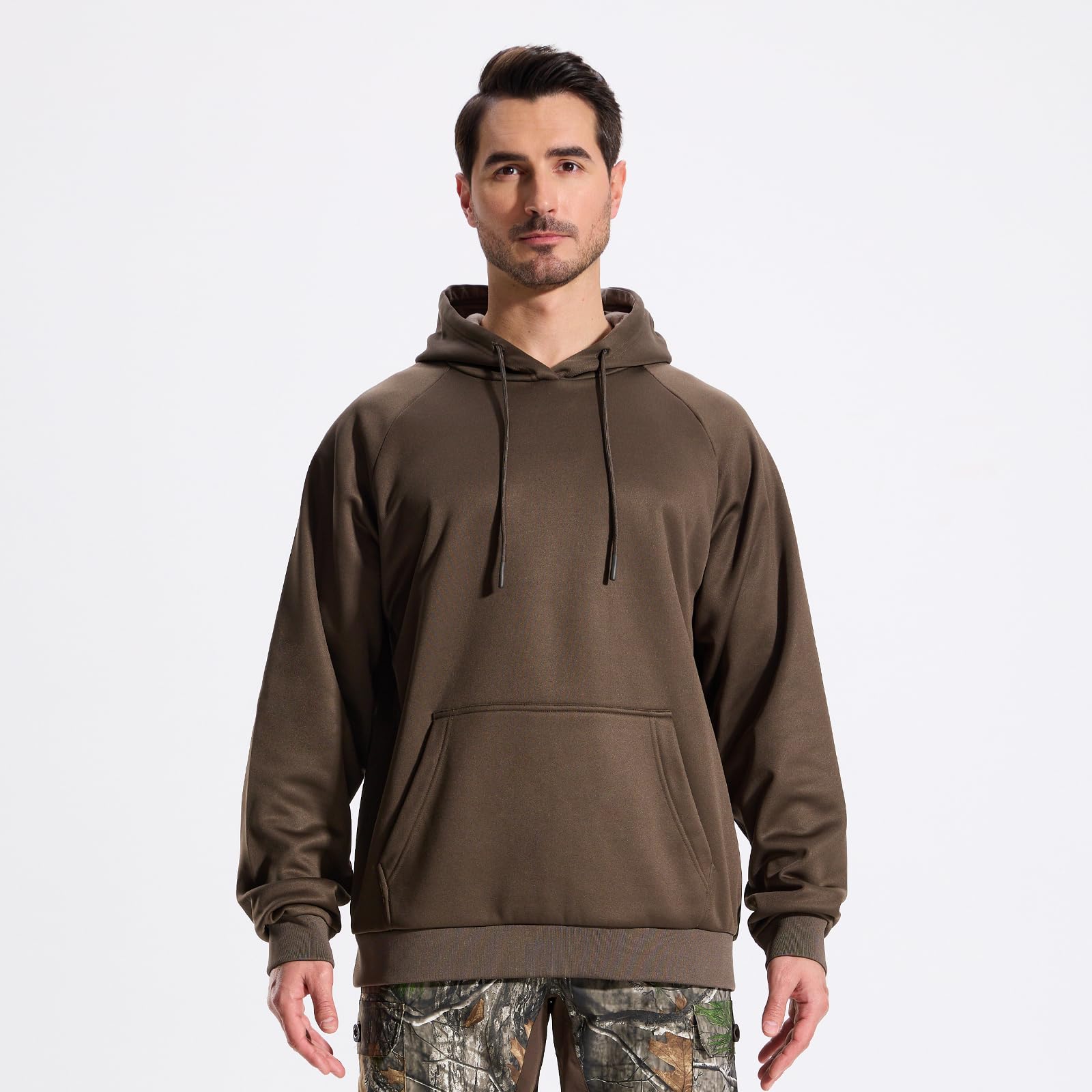 LOOGU Hunting Fleece Zipper Hoodie-Brown D60