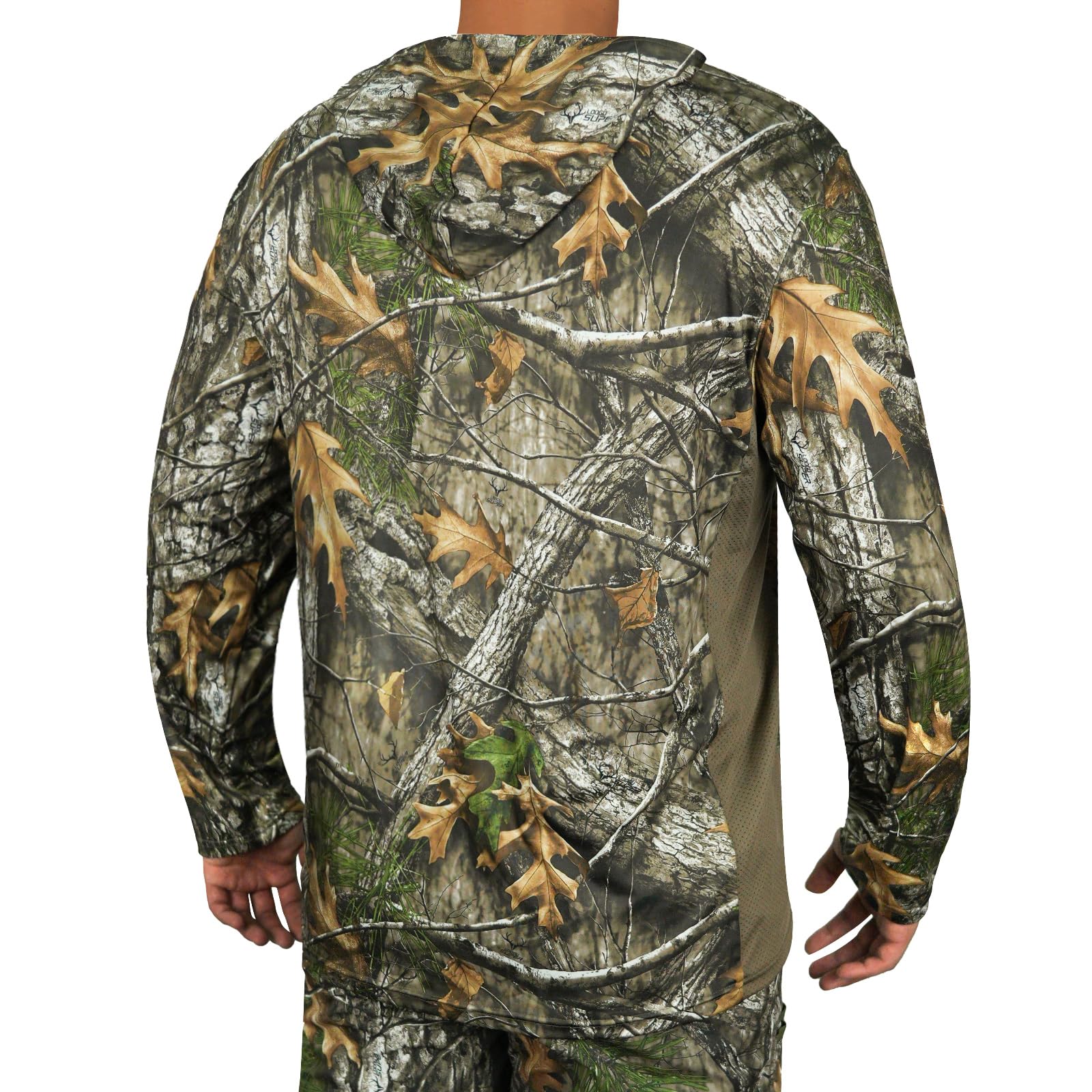 LOOGU Hunting Long Sleeve Hoodie Tree Camo Contrast T51