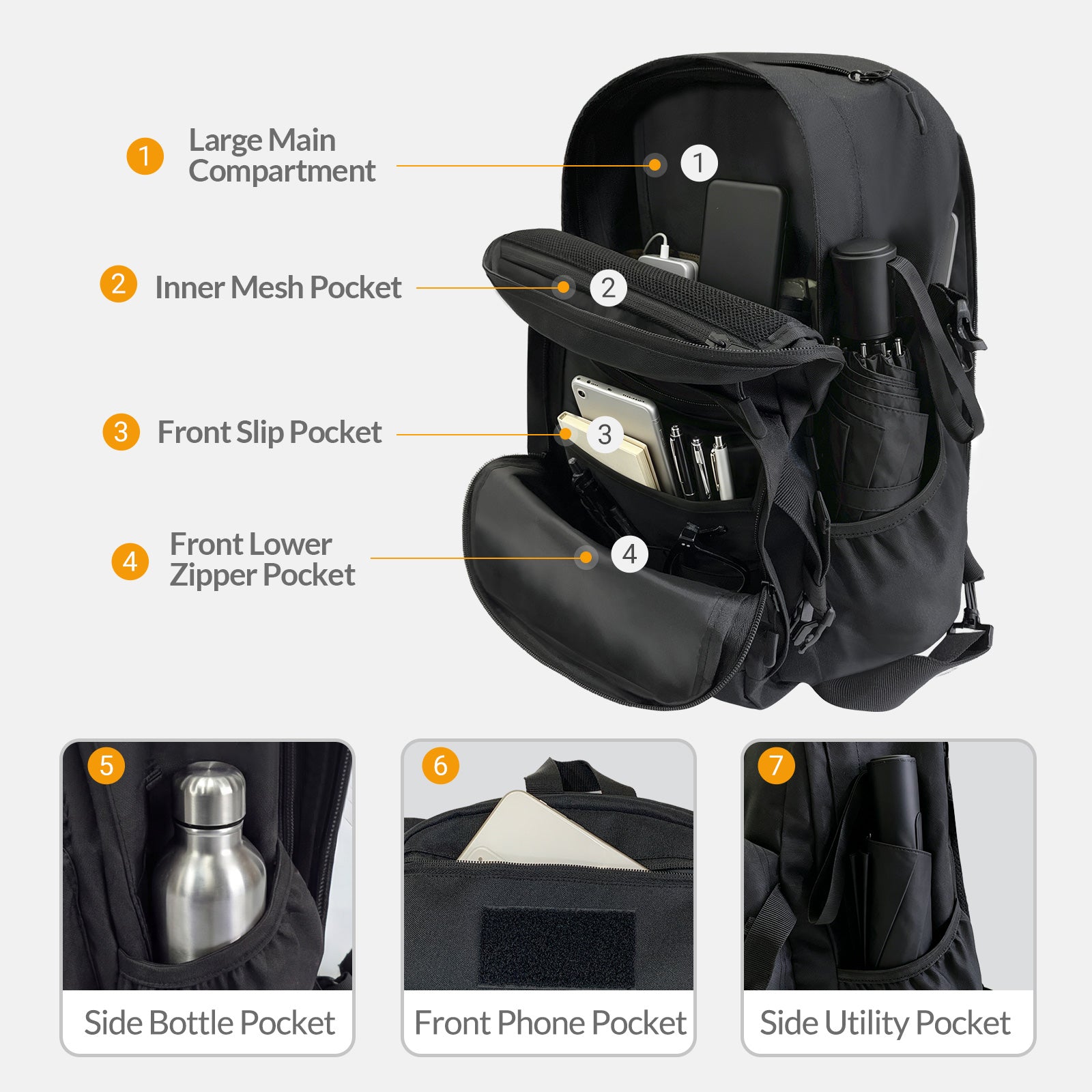 LOOGU Tactical Sling Bag Waterproof Military Shoulder Pack CB10