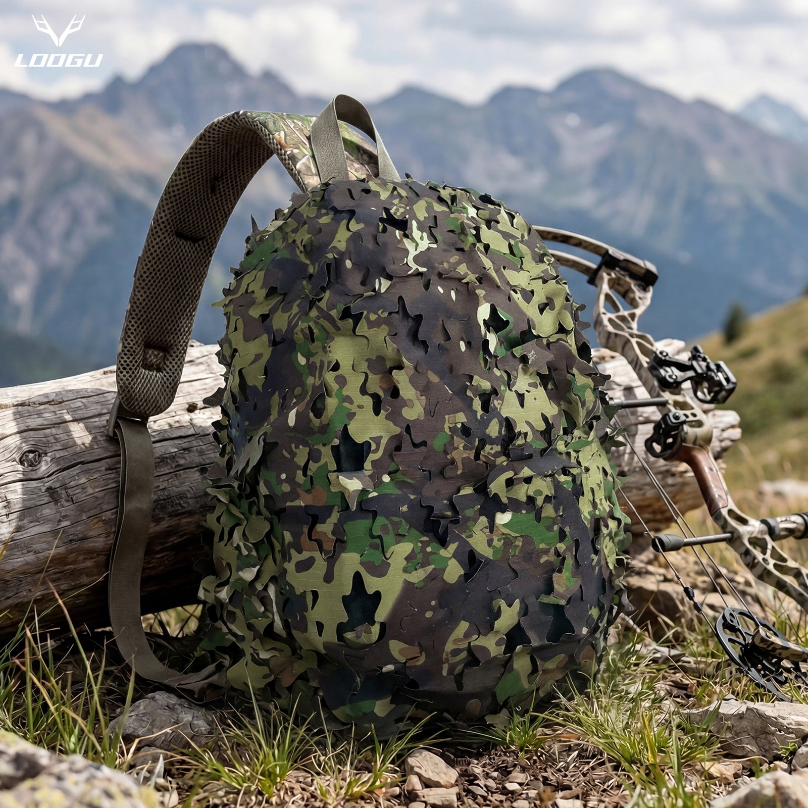 LOOGU Camo Tactical Backpack Cover Oak Leaf