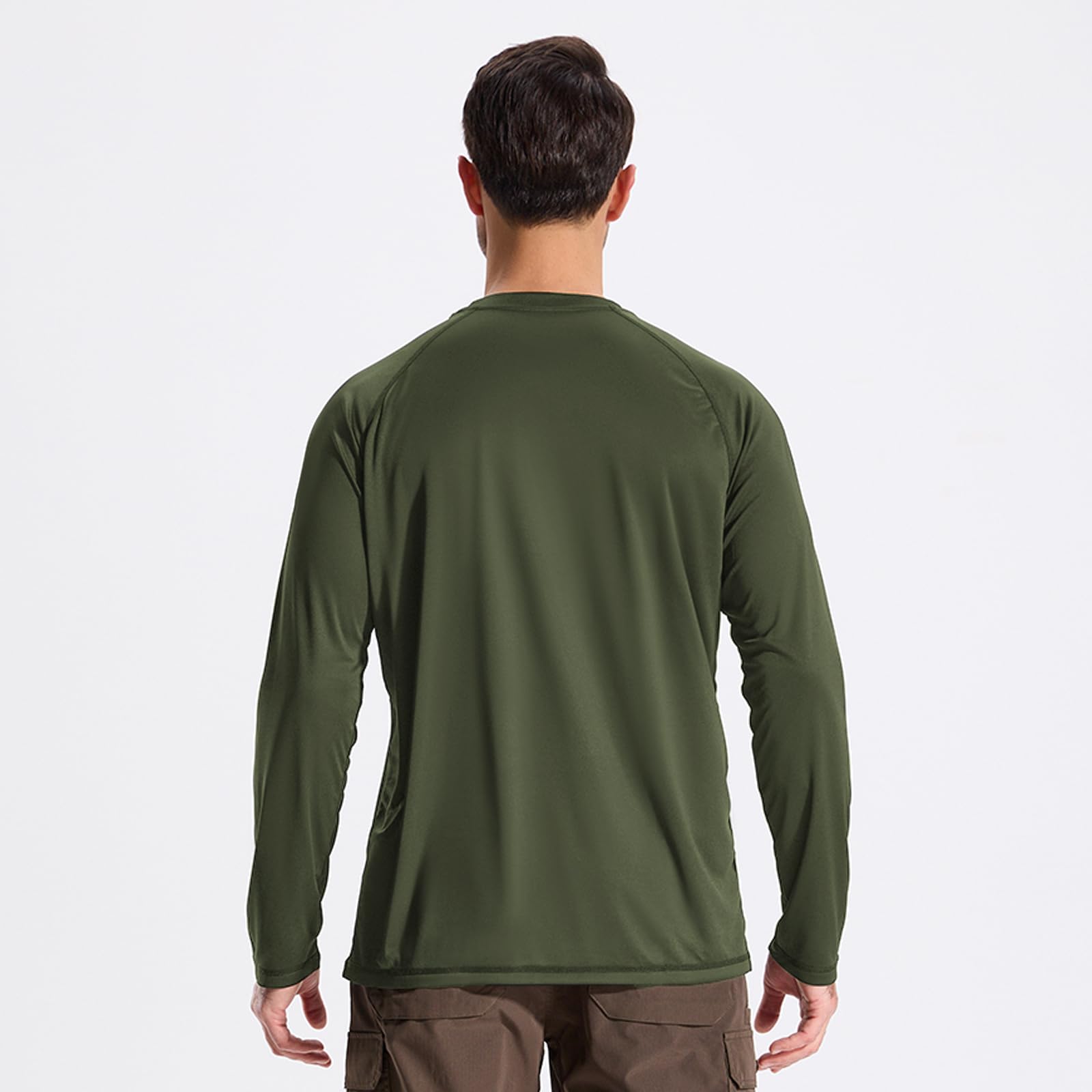 Loogu Men’s Outdoor Long Sleeve Shirt Olive-Green T30-Lg