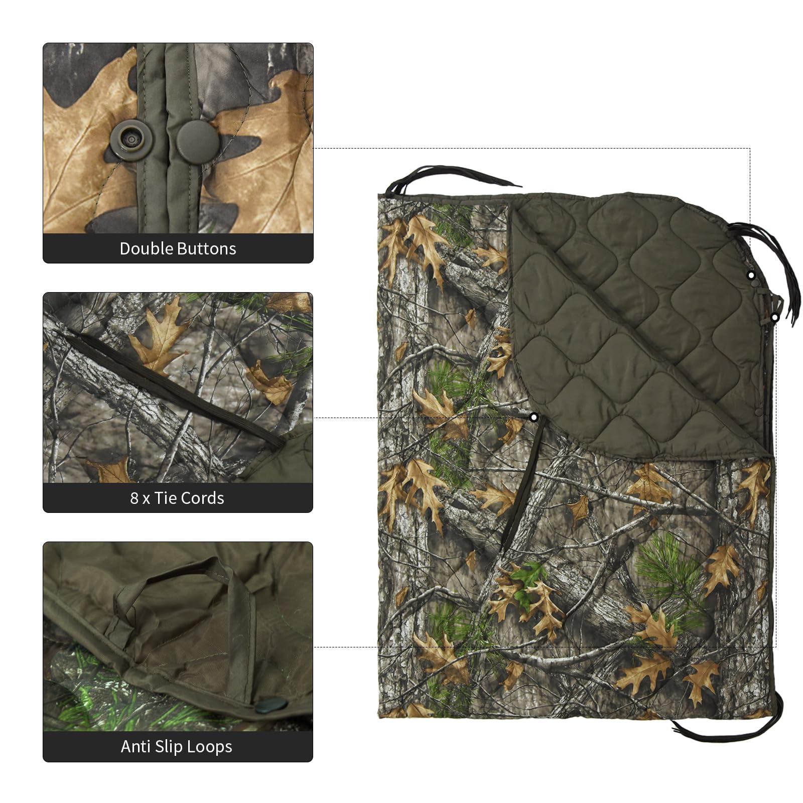 LOOGU Camo Blanket Waterproof Insulation Poncho Liner BL40