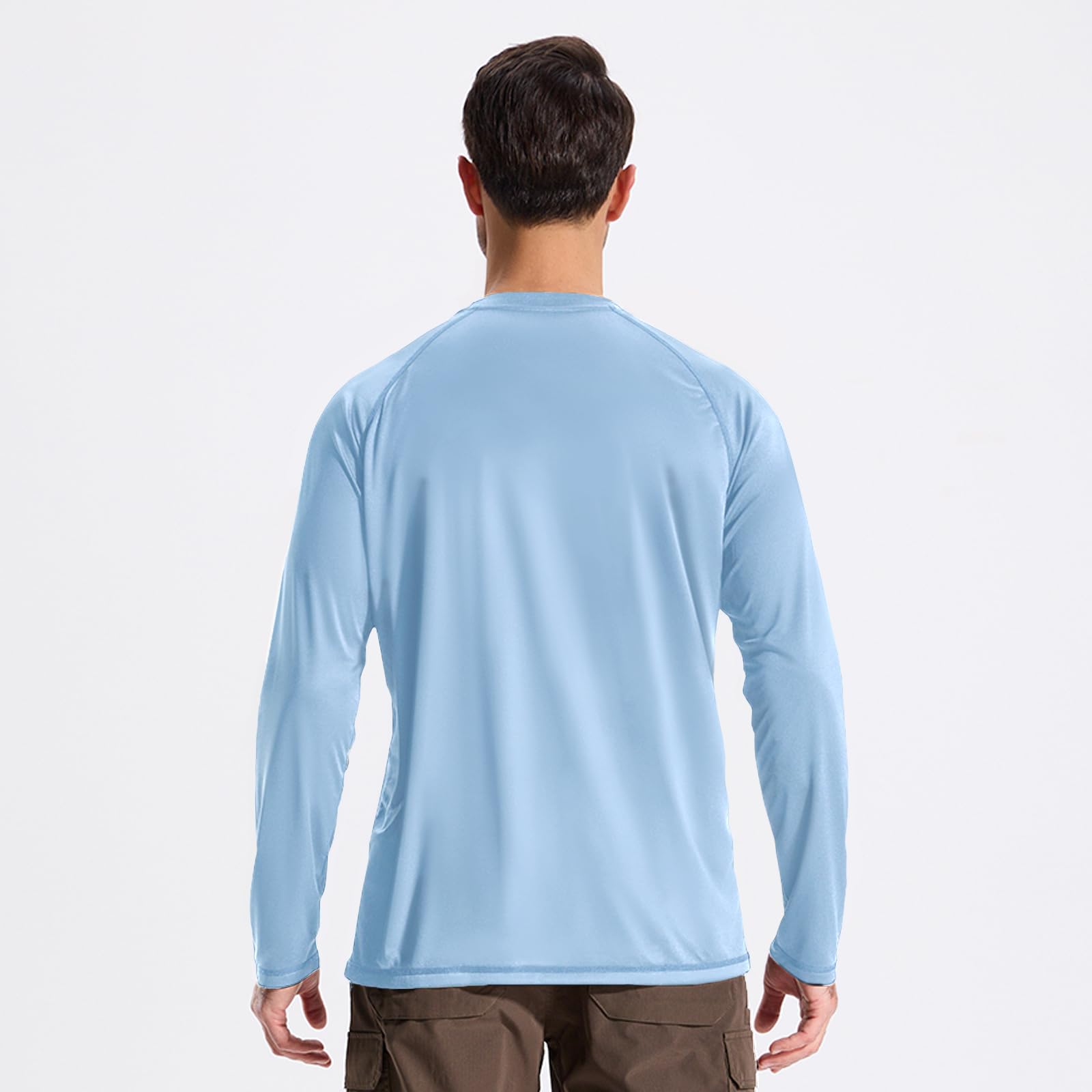 LOOGU Men’s Outdoor Long Sleeve Shirt Light Blue T30-LG