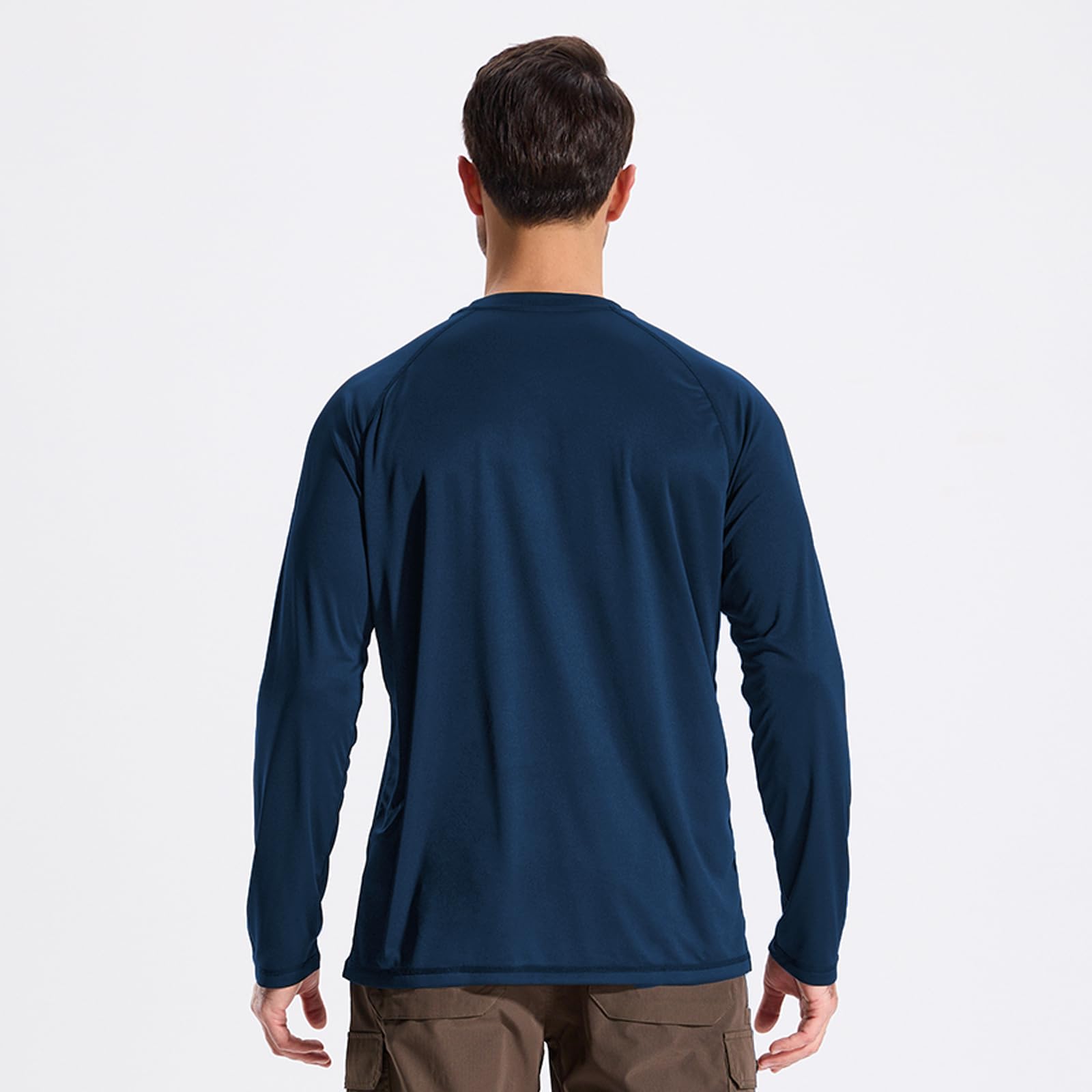 LOOGU Men’s Outdoor Long Sleeve Shirt Navy T30-LG