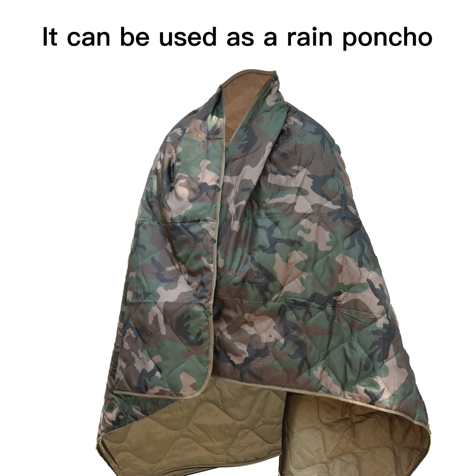LOOGU – couverture camouflage Woobie imperméable, doublure de poncho pour le camping en plein air, la randonnée, la chasse, la survie, la randonnée, le pique-nique