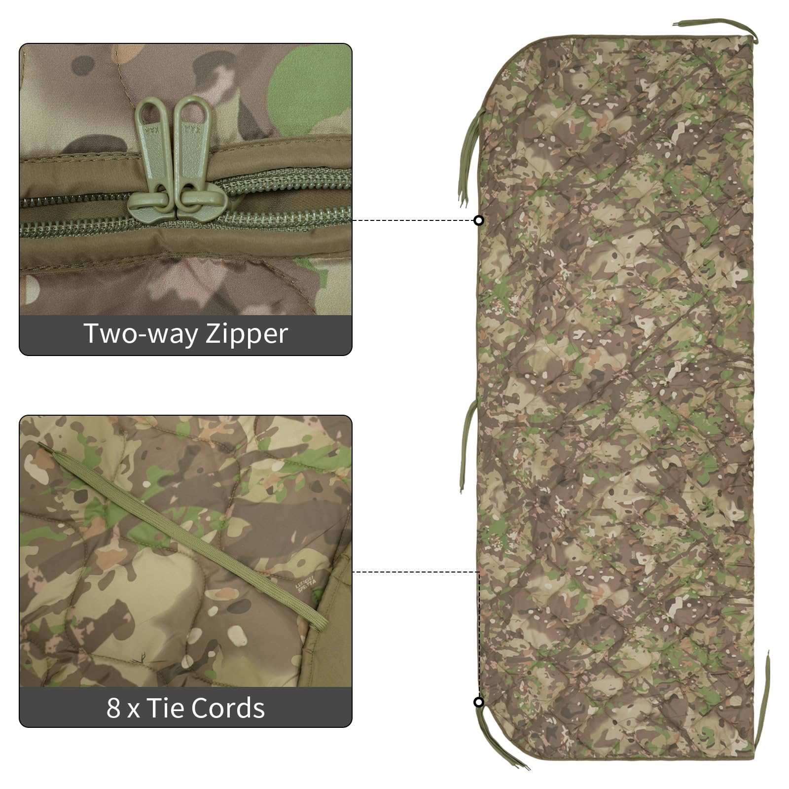 LOOGU Camo Blanket Waterproof Insulation Poncho Liner SL10