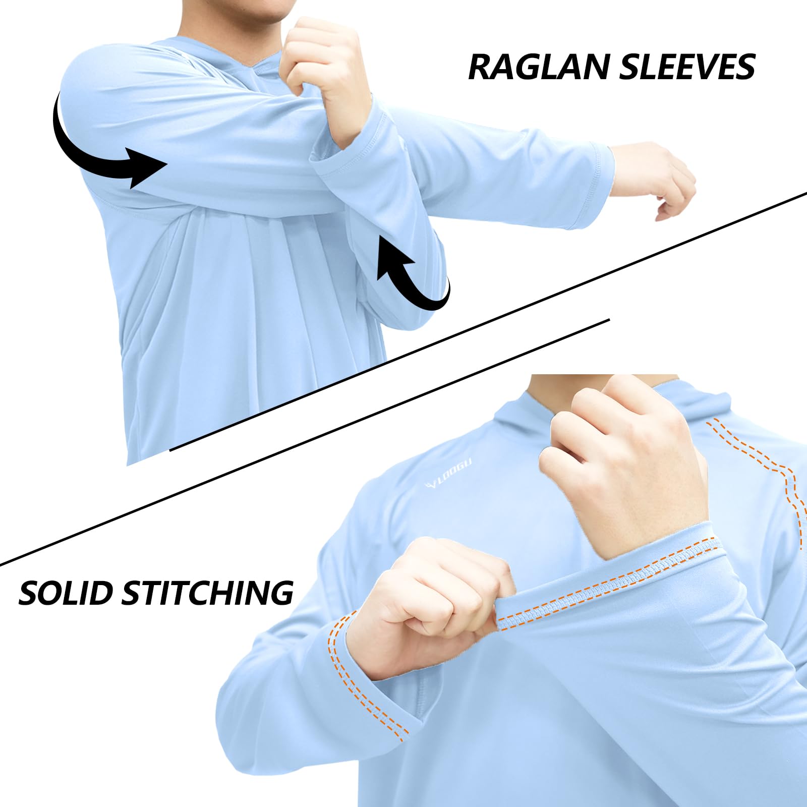 LOOGU Men’s Hoodie Long Sleeve Shirt Blue T70