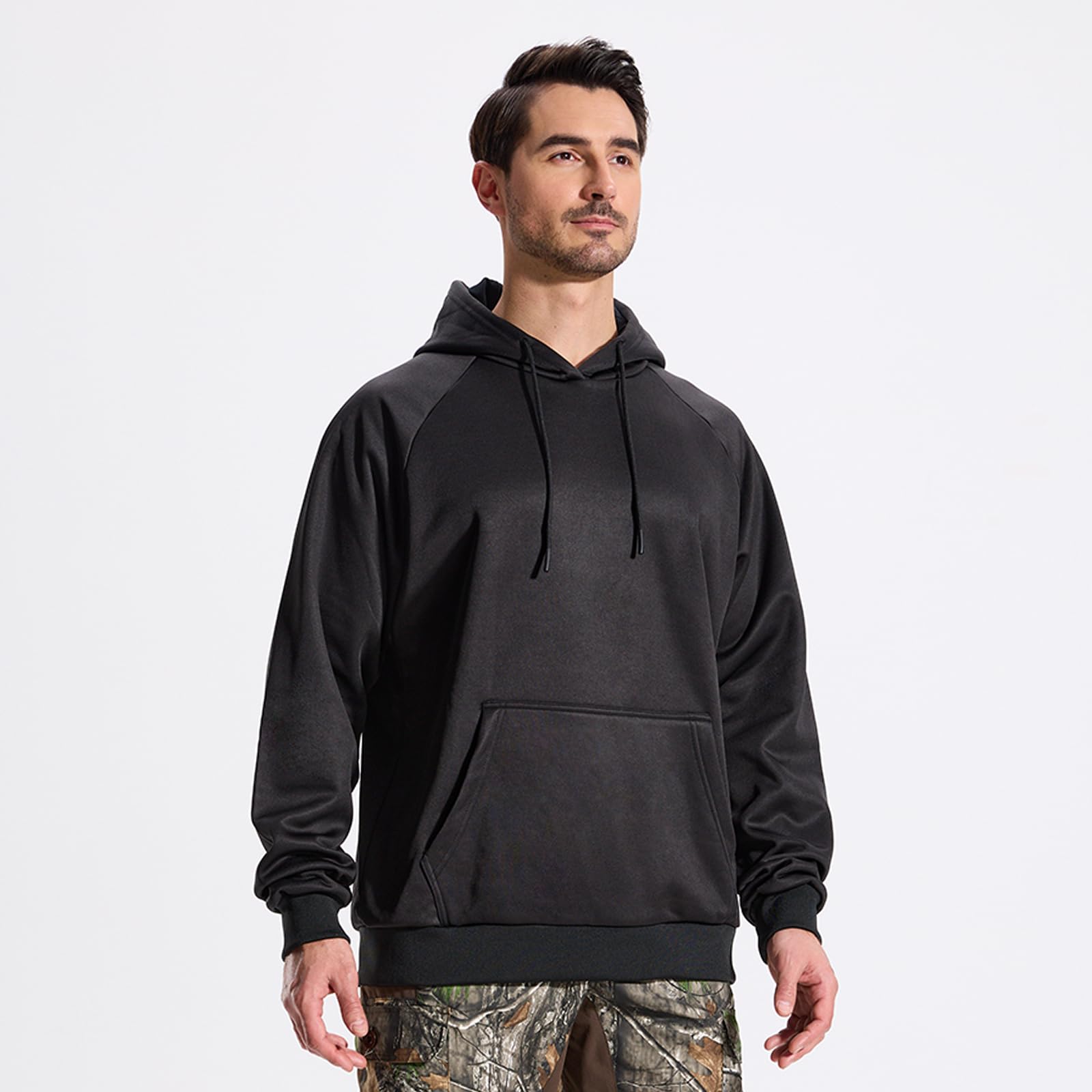 LOOGU Hunting Fleece Zipper Hoodie-Black D60