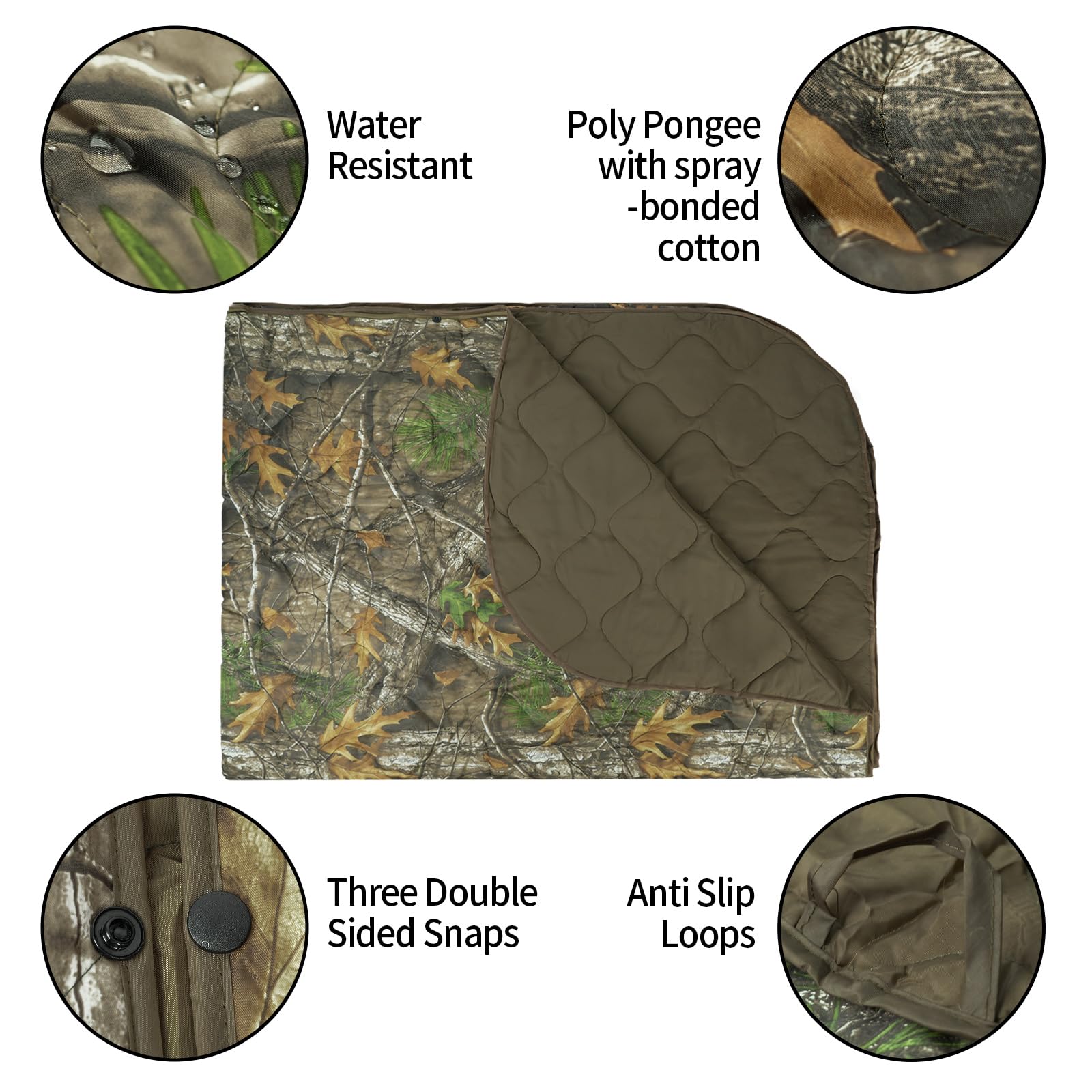 LOOGU – couverture camouflage Woobie imperméable, doublure de poncho pour le camping en plein air, la randonnée, la chasse, la survie, la randonnée, le pique-nique