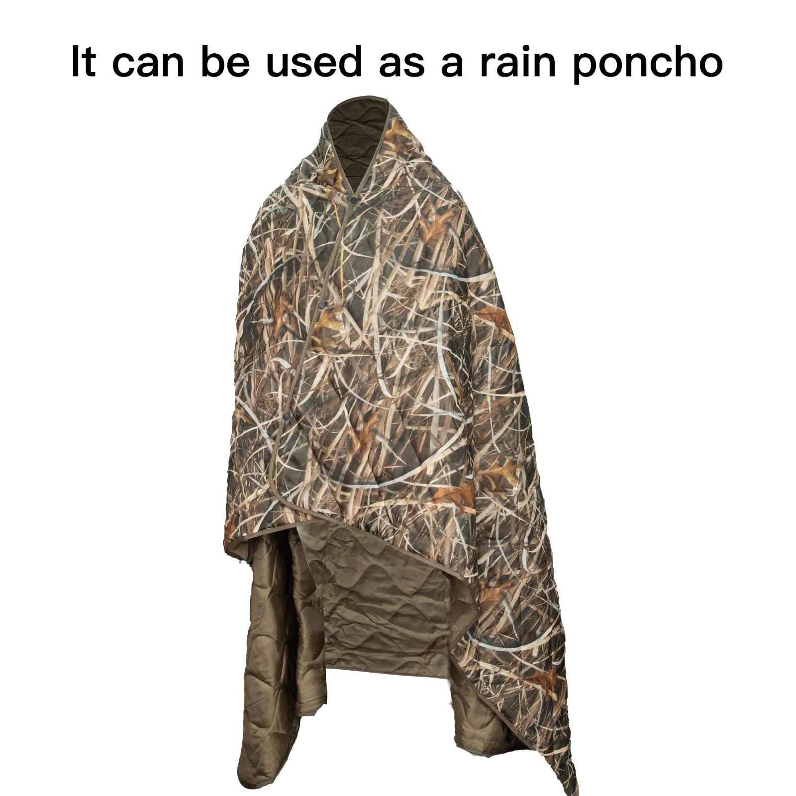 LOOGU – couverture camouflage Woobie imperméable, doublure de poncho pour le camping en plein air, la randonnée, la chasse, la survie, la randonnée, le pique-nique