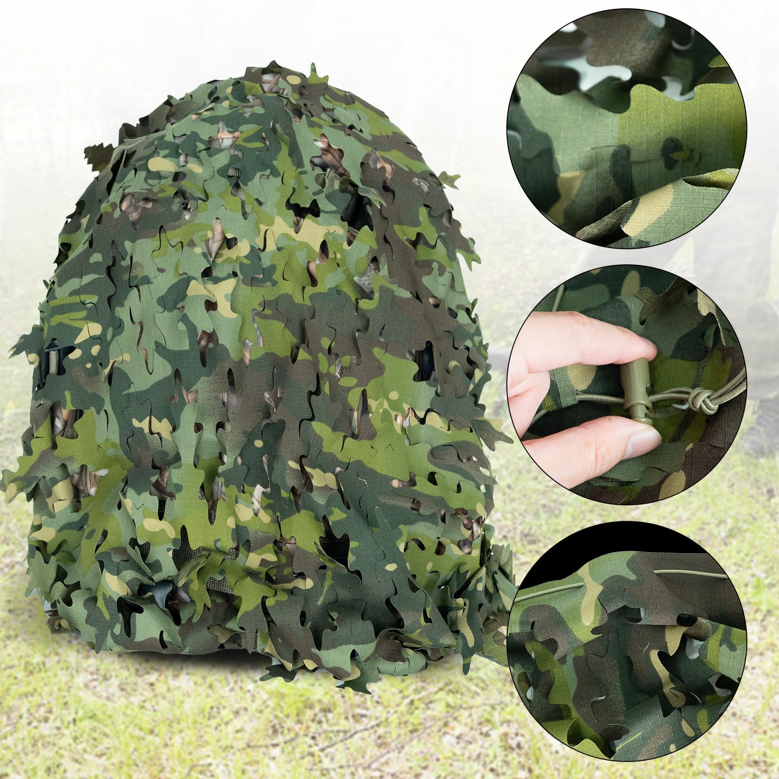 LOOGU Camo Tactical Backpack Cover Oak Leaf