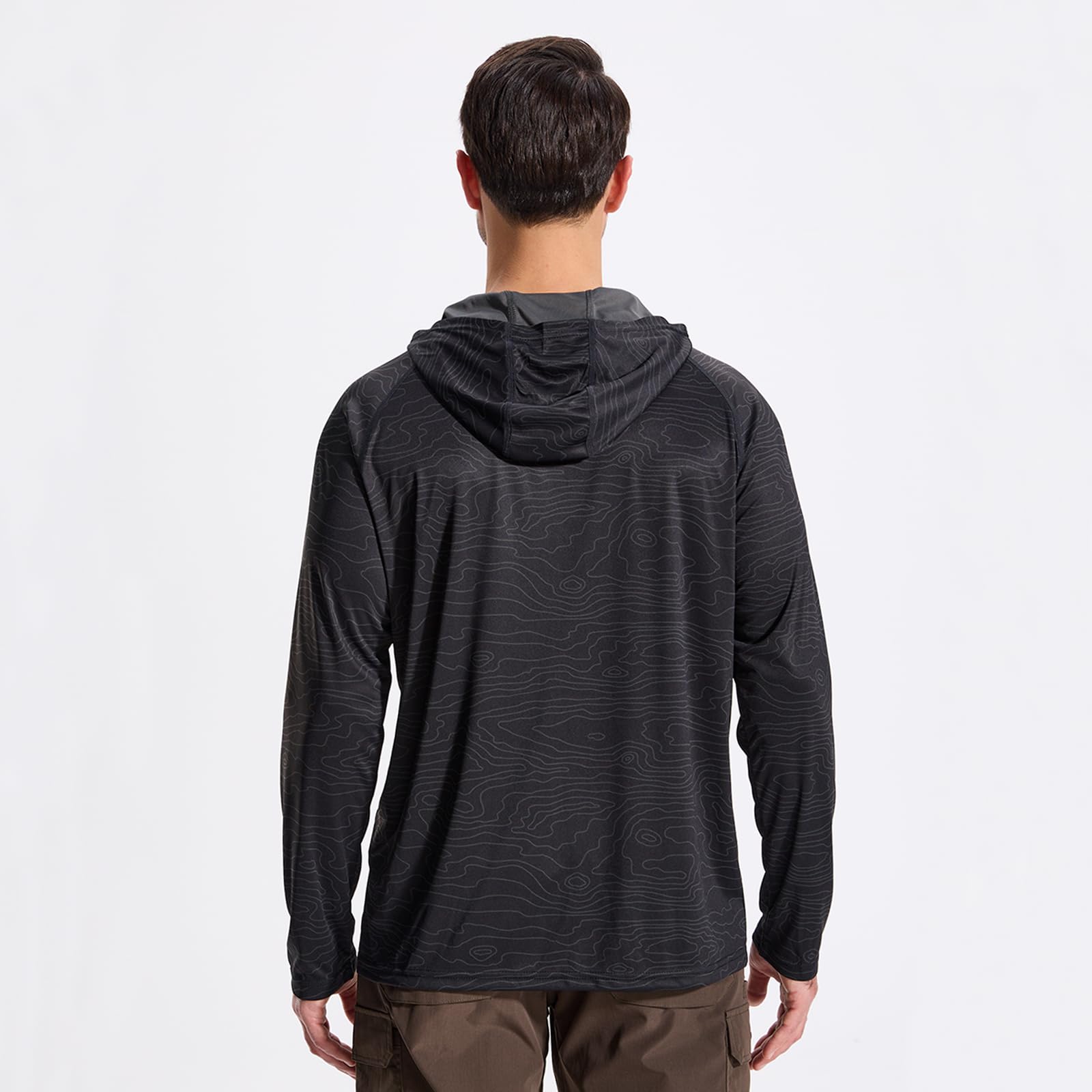 LOOGU Men’s Hoodie Long Sleeve Shirt Black-w T70