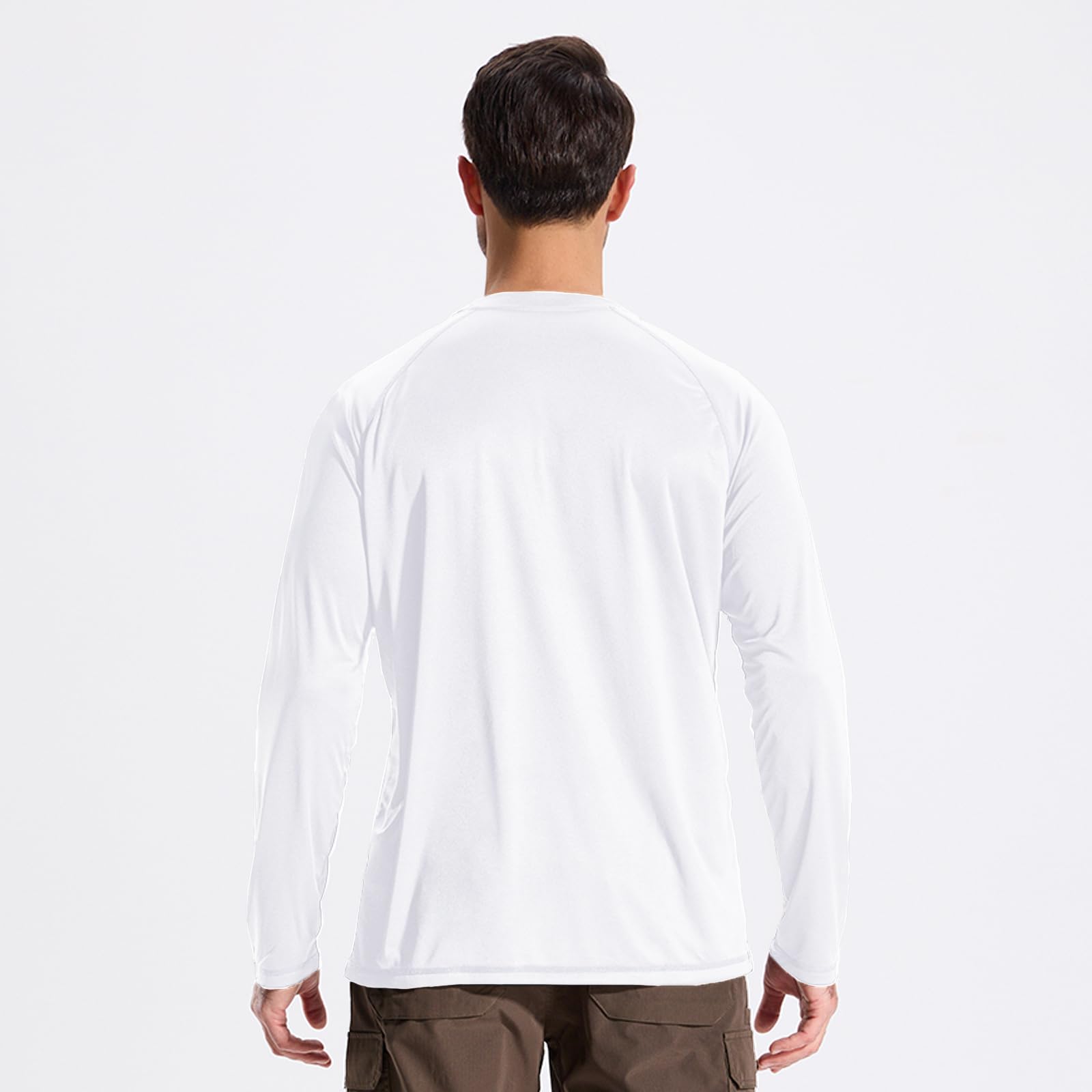 LOOGU Men’s Outdoor Long Sleeve Shirt White T30-LG