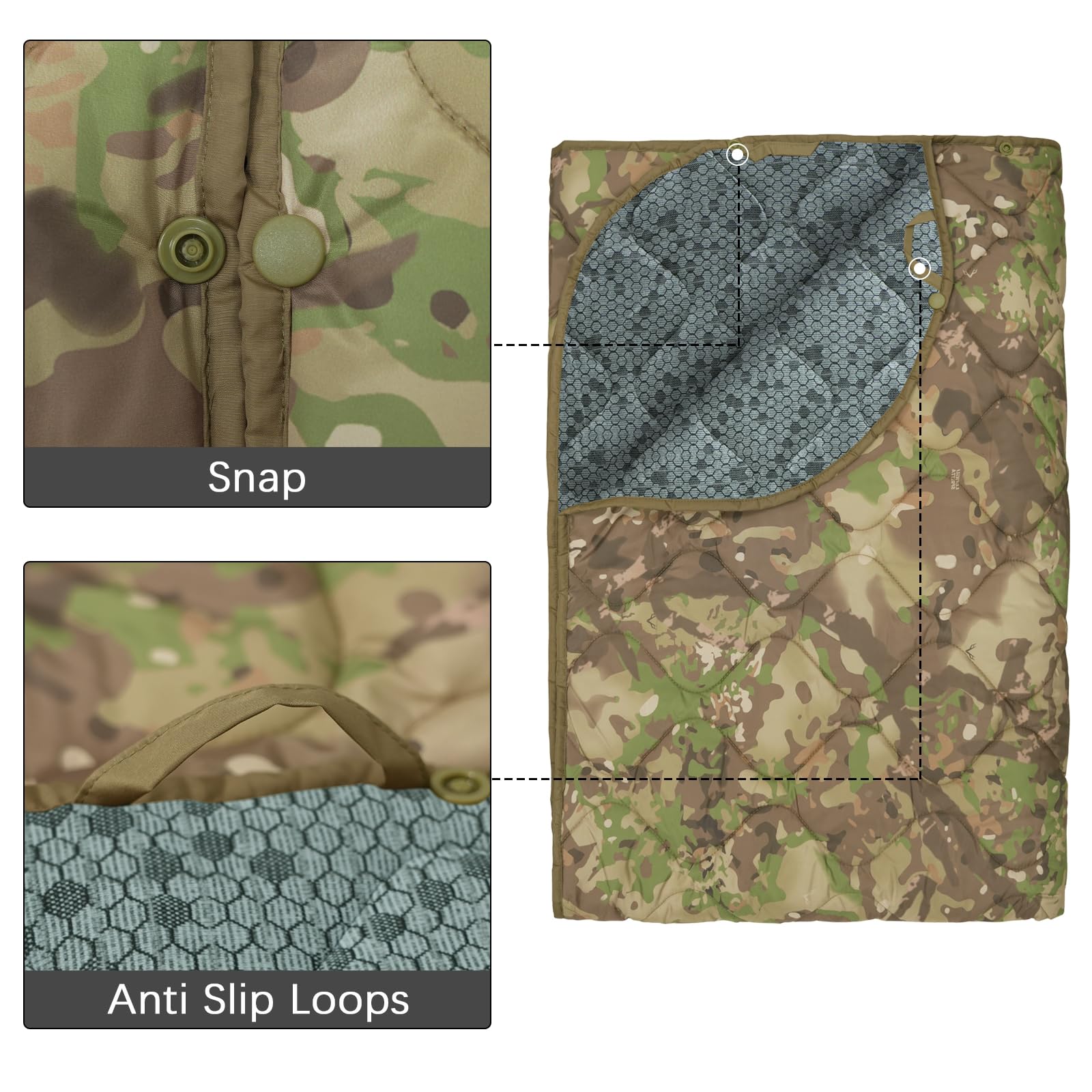 LOOGU Camo Blanket 3M Thinsulate Graphene Waterproof Poncho Liner BL21