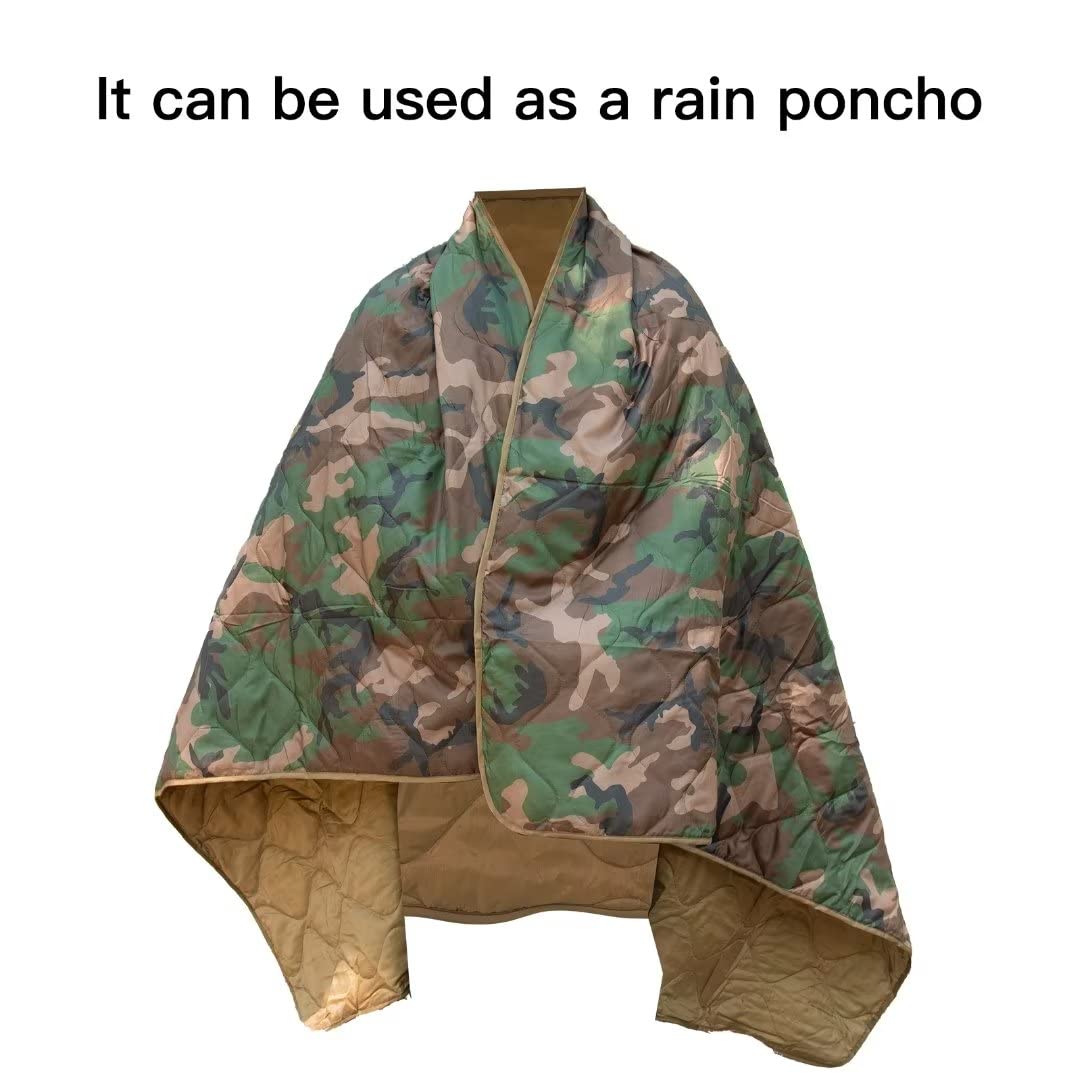 LOOGU – couverture camouflage Woobie imperméable, doublure de poncho pour le camping en plein air, la randonnée, la chasse, la survie, la randonnée, le pique-nique