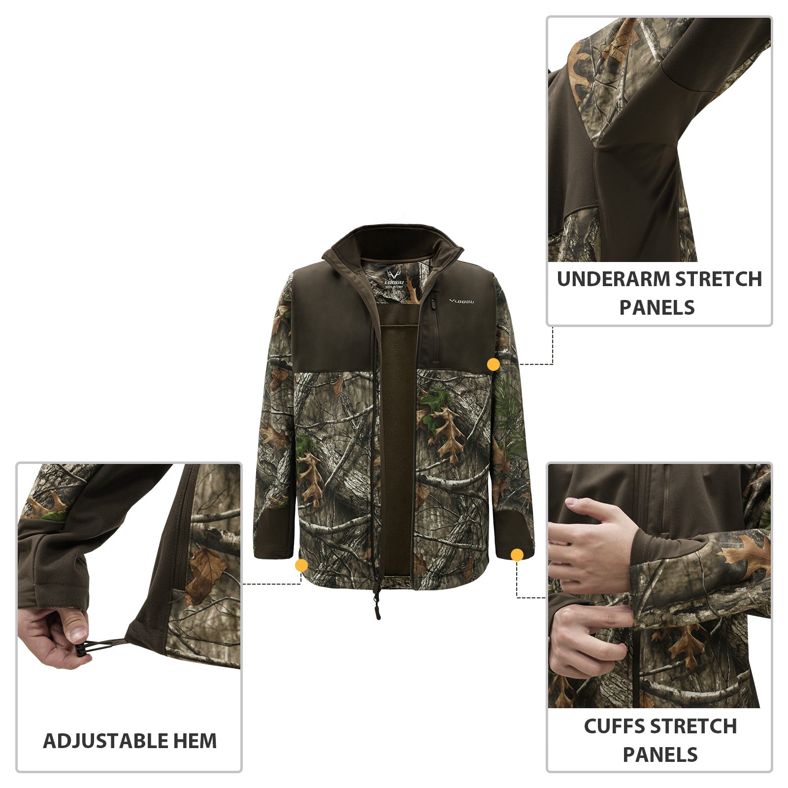 LOOGU Camo Hunting Fleece Lining Jacket M40